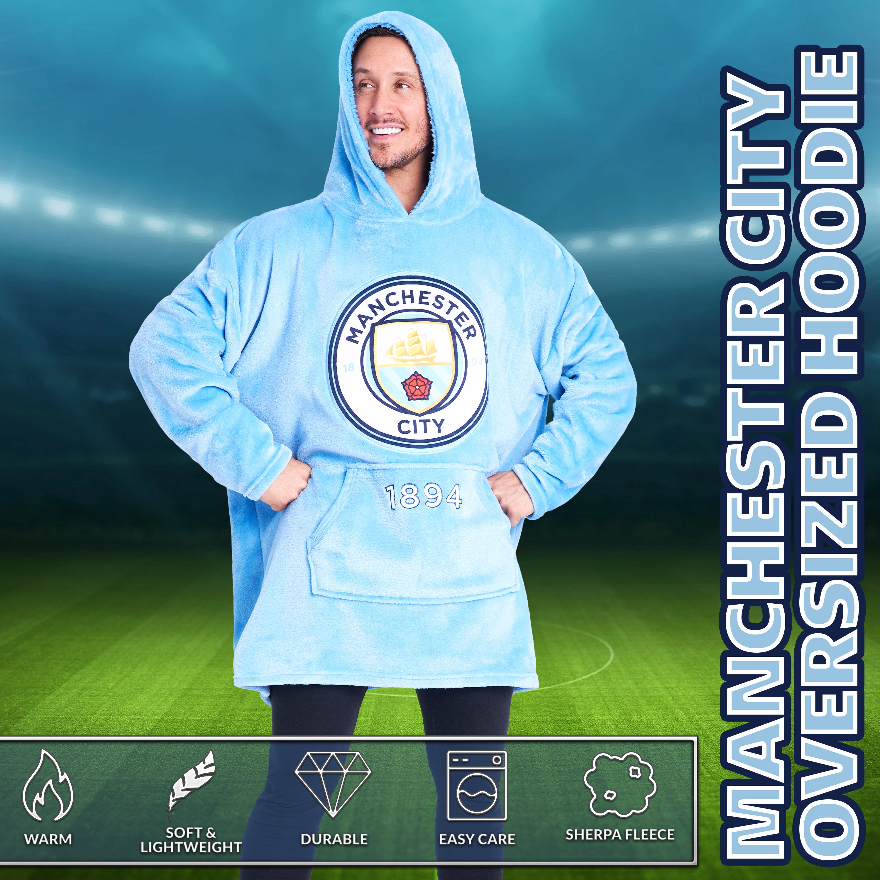 manchester-city-sweat-plaid-oversize-homme-polaire-bleu image 5