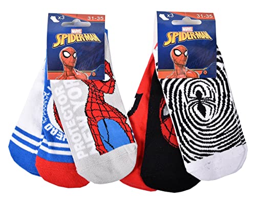 marvel-spiderman-lot-6-chaussettes-sneaker-gar-on-coton-2987 image 5