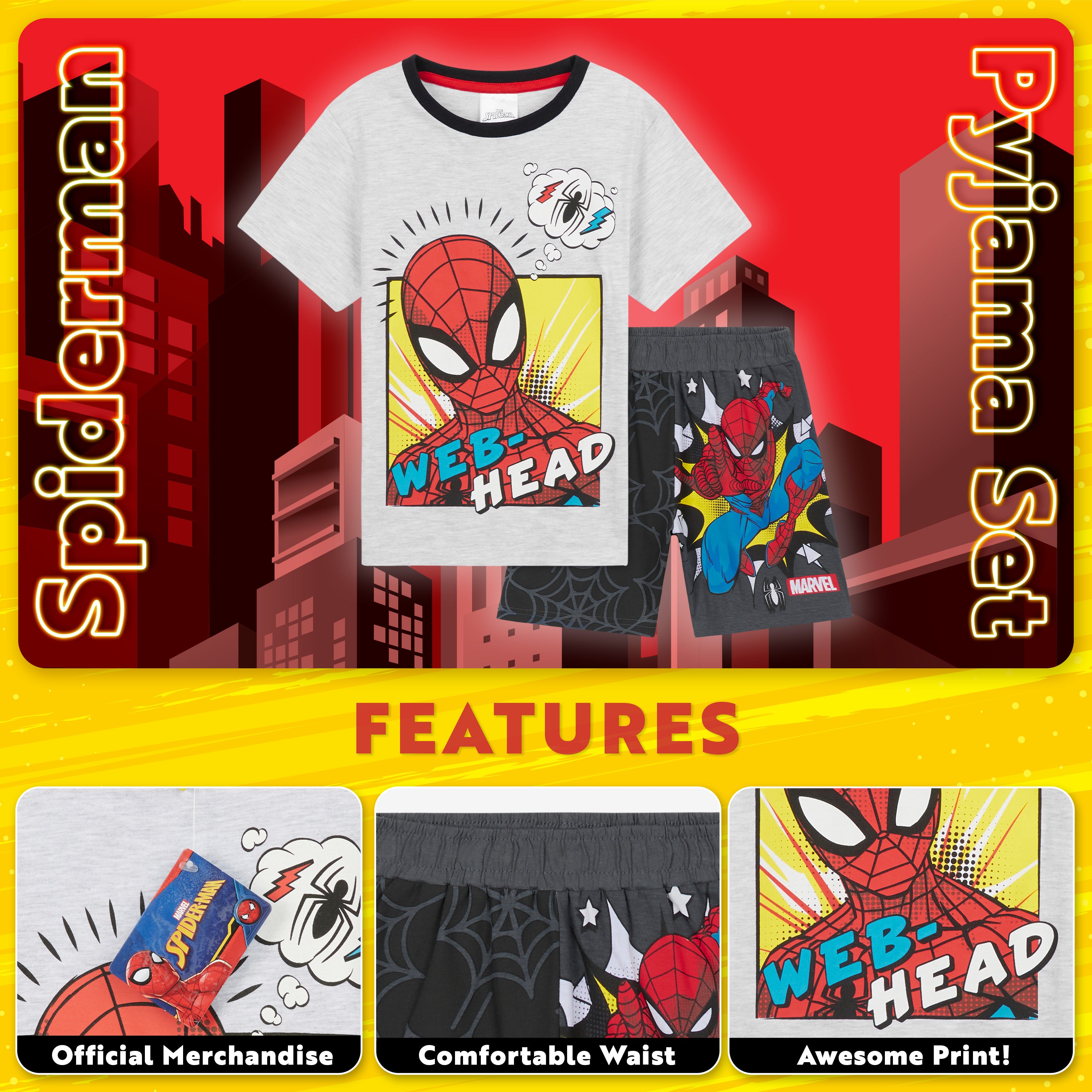 marvel-spiderman-pyjama-court-gar-on-t-respirant image 3
