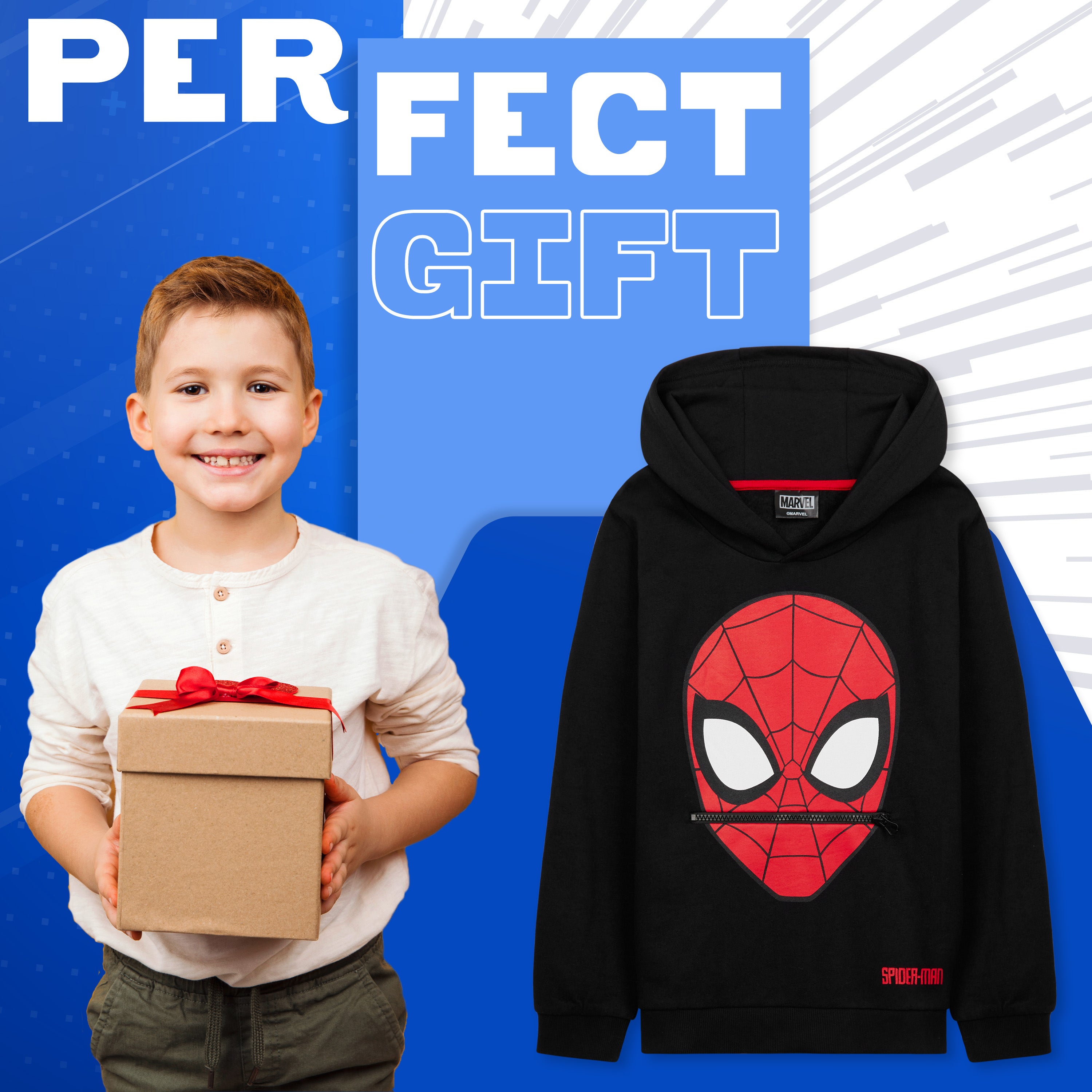 marvel-spider-man-boys-hoodie-sweat-enfant-spiderman-coton image 2