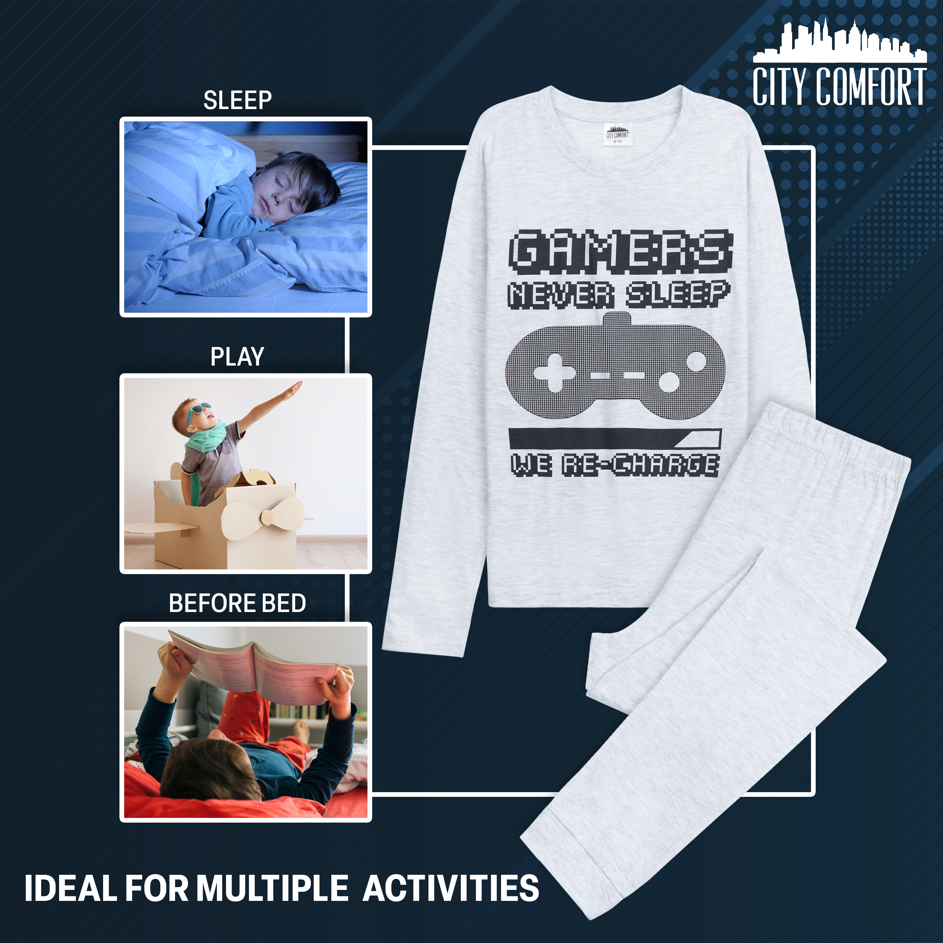 get-trend-citycomfort-pyjama-gar-on-gamer-manches-longues-11-12-ans image 4