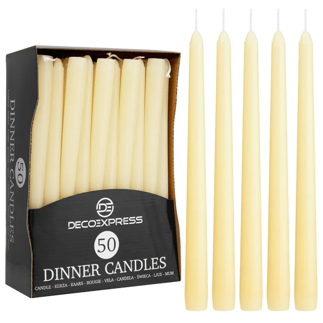 get-trend-bougies-chandelier-ivoire-tige-lot-50-longue image 1