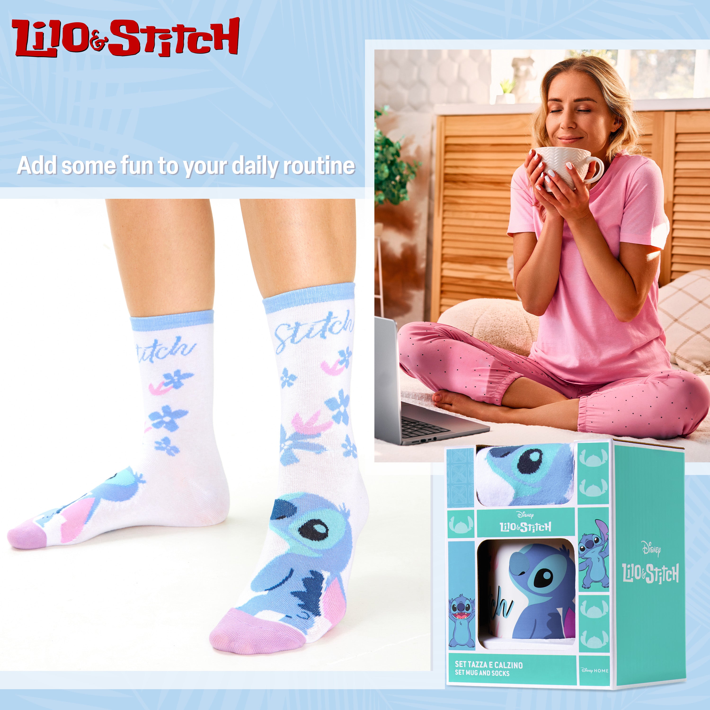 disney-stitch-mug-312ml-chaussettes-femme-coffret image 3