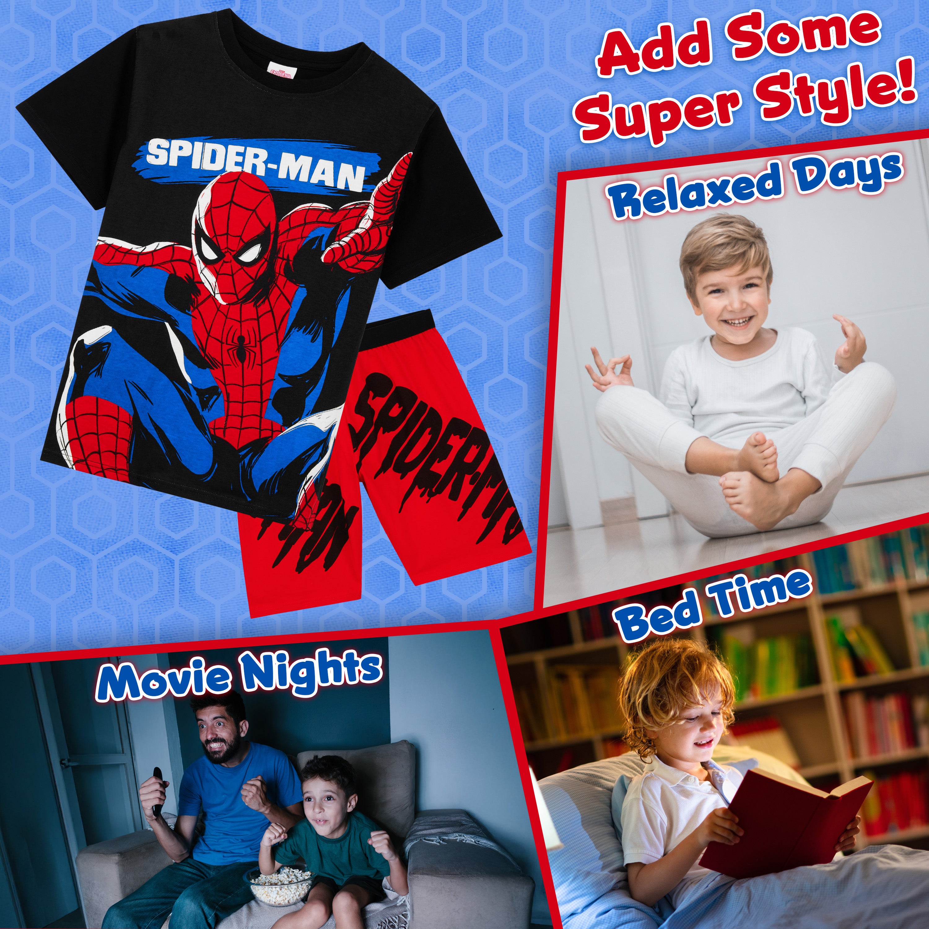 marvel-spiderman-pyjama-court-gar-on-t-shirt-short image 3