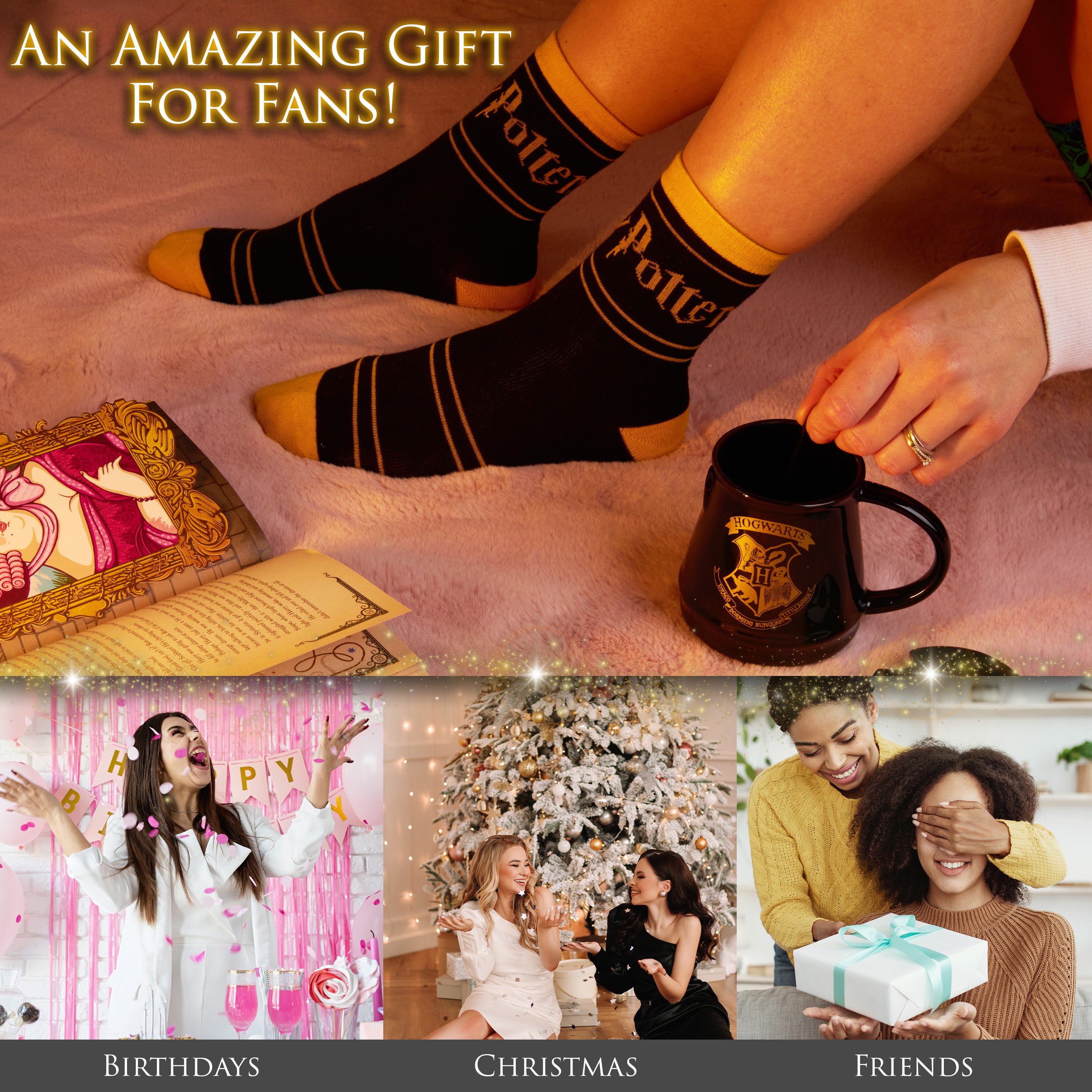 harry-potter-mug-noir-450ml-coffret-cadeau-chaussettes-femme-c-ramique image 4