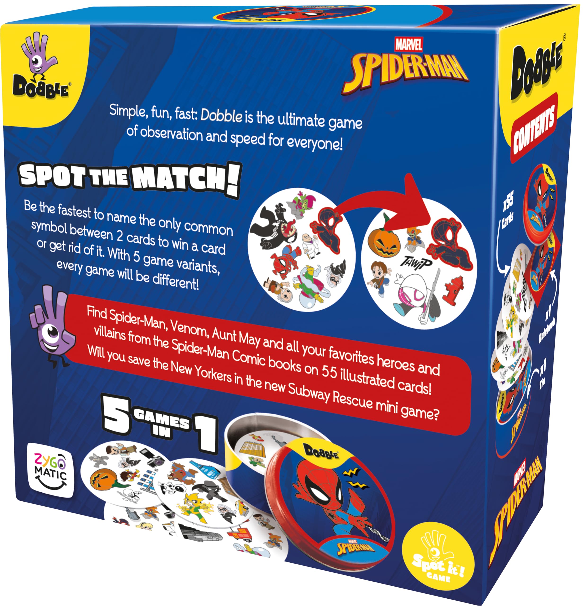 marvel-dobble-spiderman-jeu-cartes-55-cartes-6-ans image 3