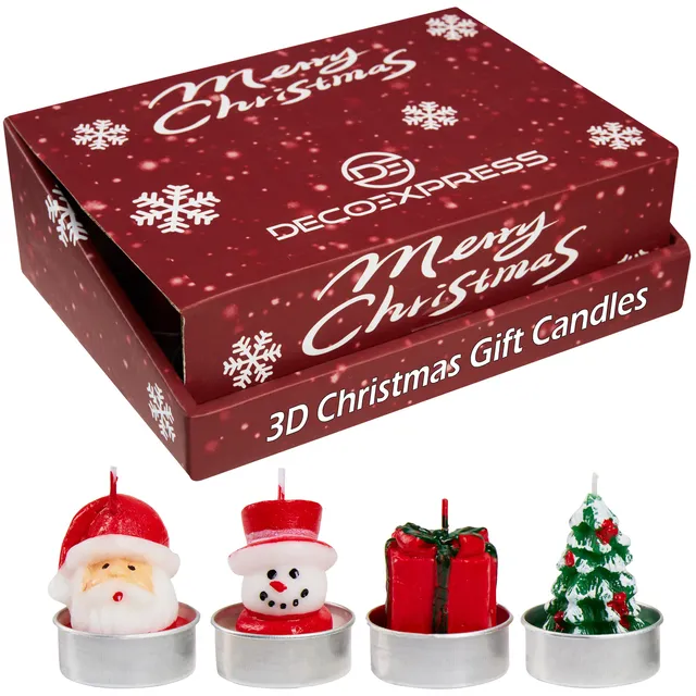 deco-express-christmas-bougies-chauffe-plat-multi-3d-lot-de-12-non-parfum-es image 1