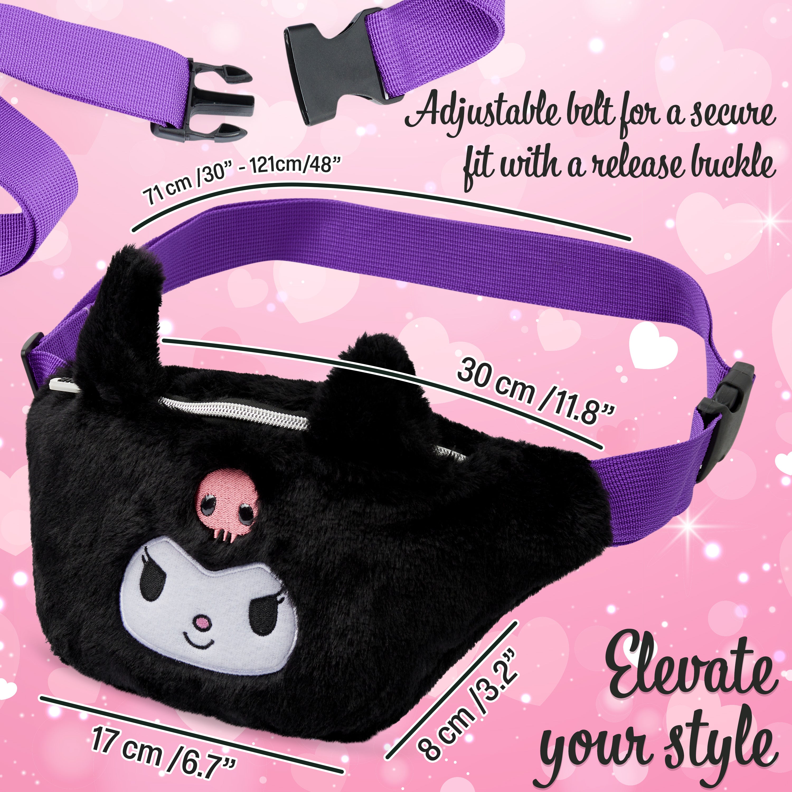 hello-kitty-sac-banane-fille-peluche-noire-r-glable image 6