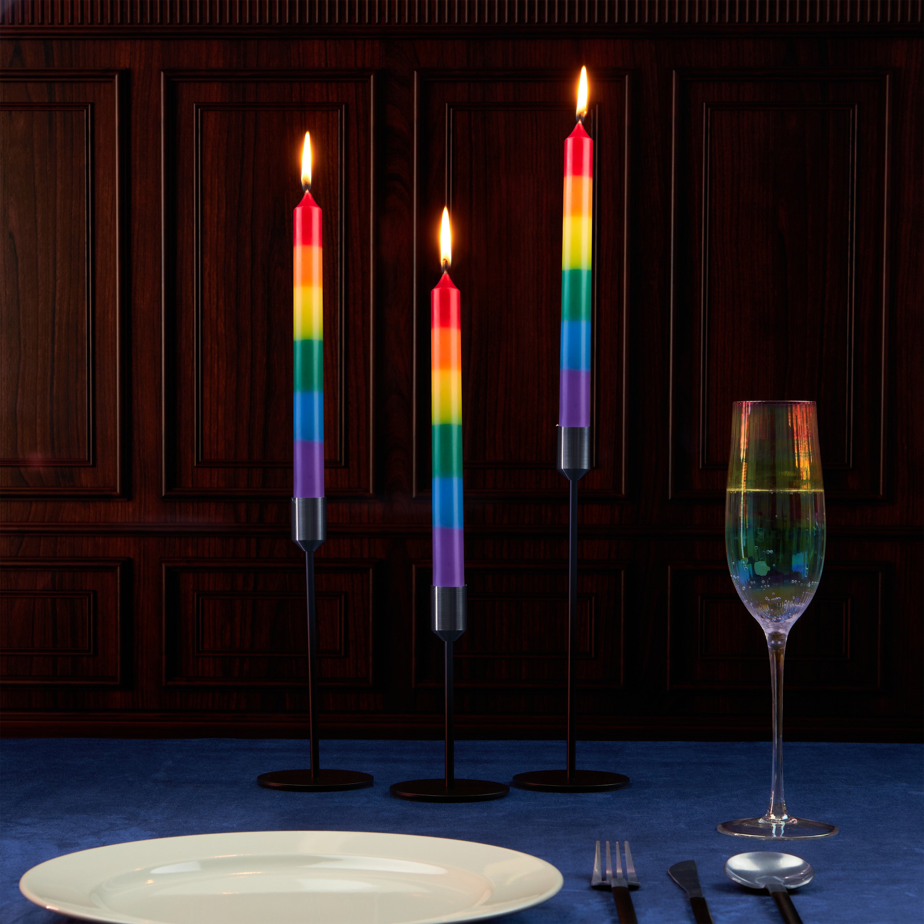 deco-express-classic-bougies-chandelier-multicolore-lot-de-6-8h image 2
