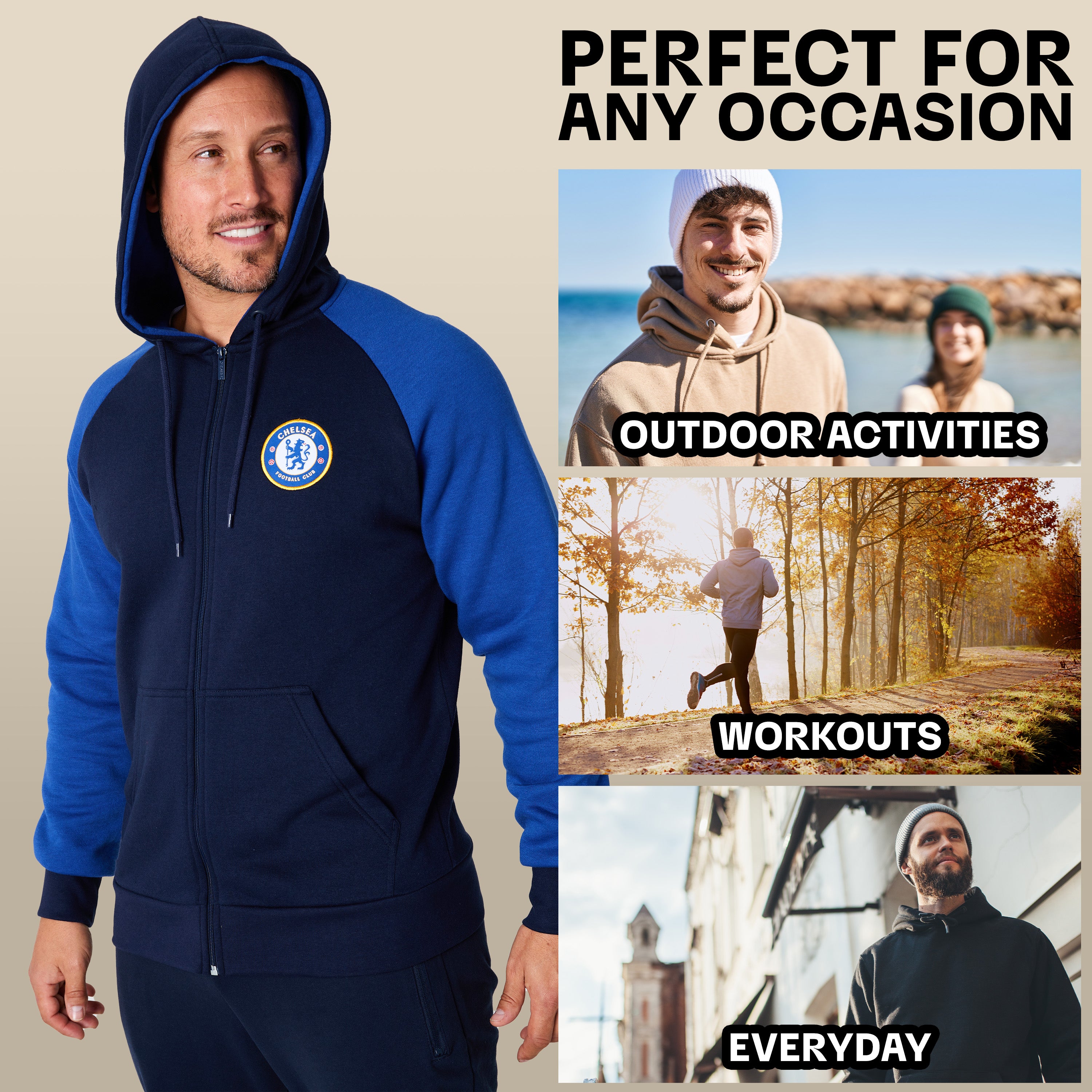 chelsea-fc-hoodie-homme-sweat-zipp-capuche-taille-m image 5