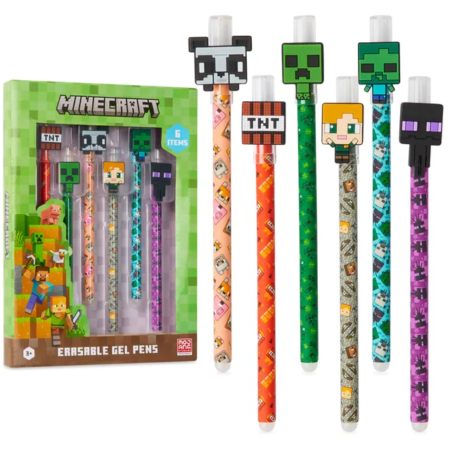 minecraft-lot-6-stylos-gel-effa-ables-couleur image 1