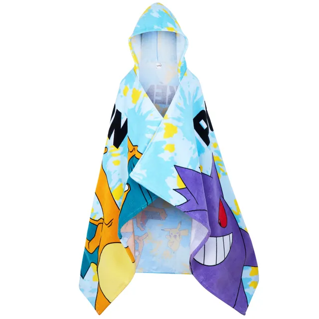 pok-mon-serviette-poncho-capuche-enfant-bleu-6-14-ans-coton image 1