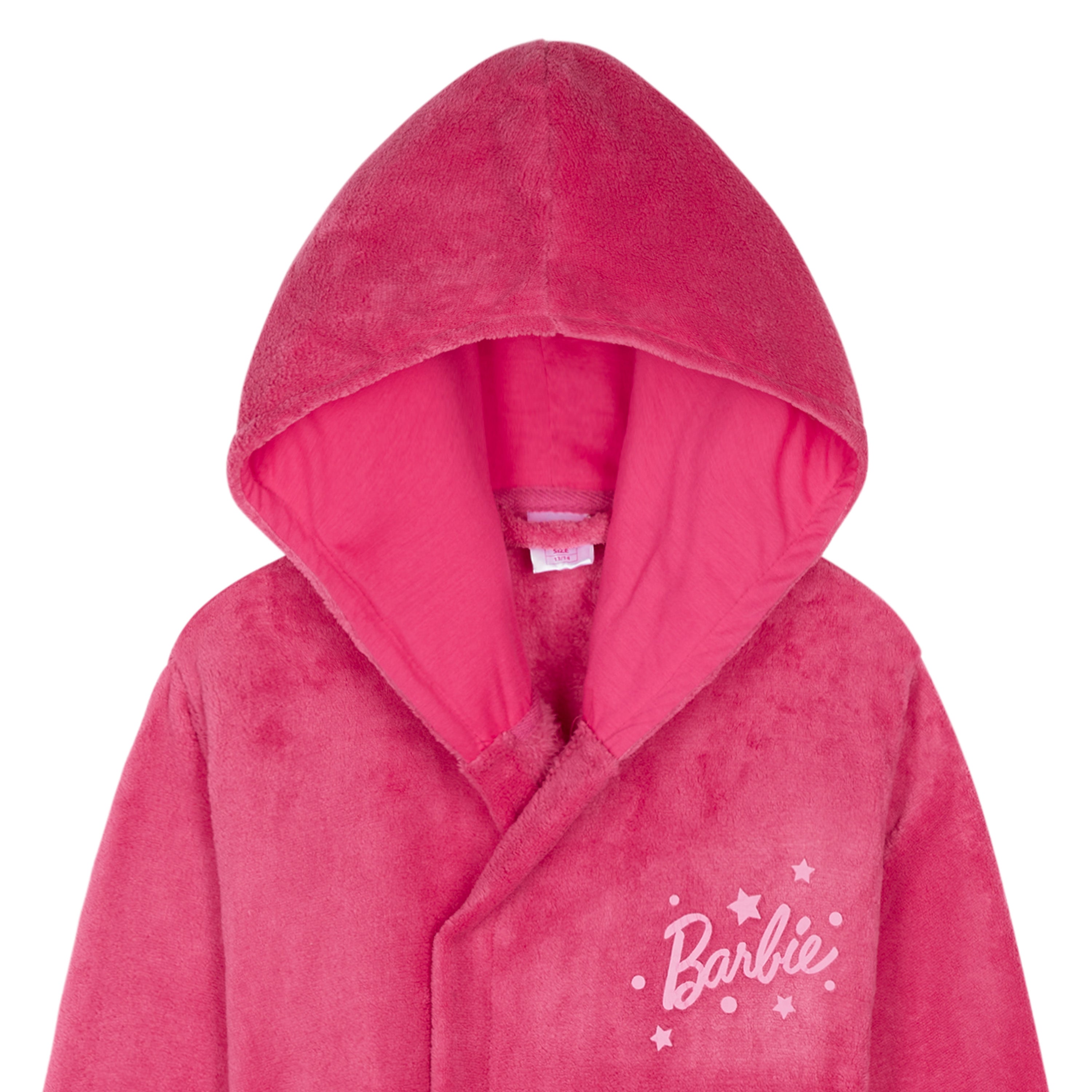 barbie-peignoir-fille-polaire-capuche-rose-7-8-ans image 4