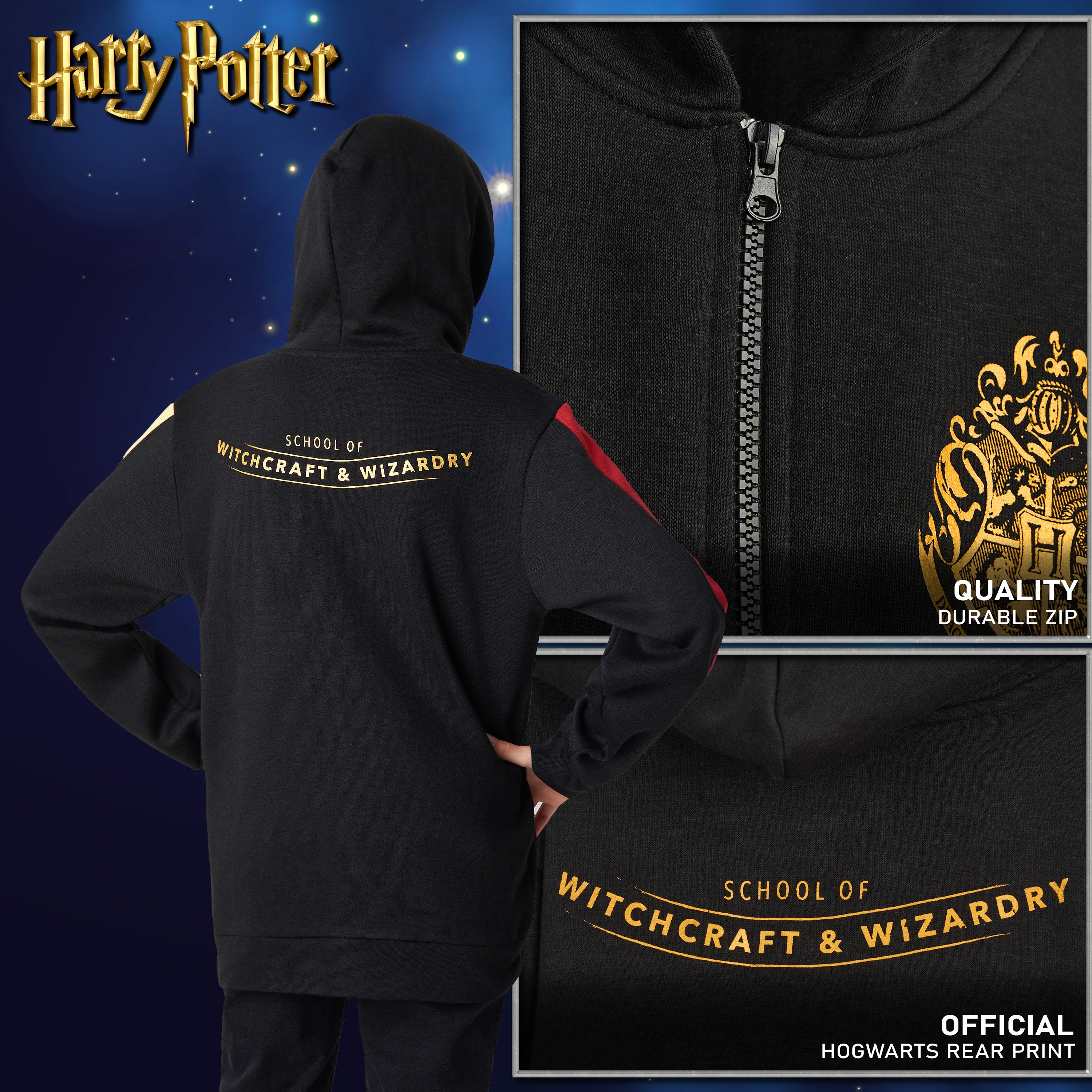 harry-potter-sweat-capuche-zipp-fille-poudlard-doux-7-14-ans image 6