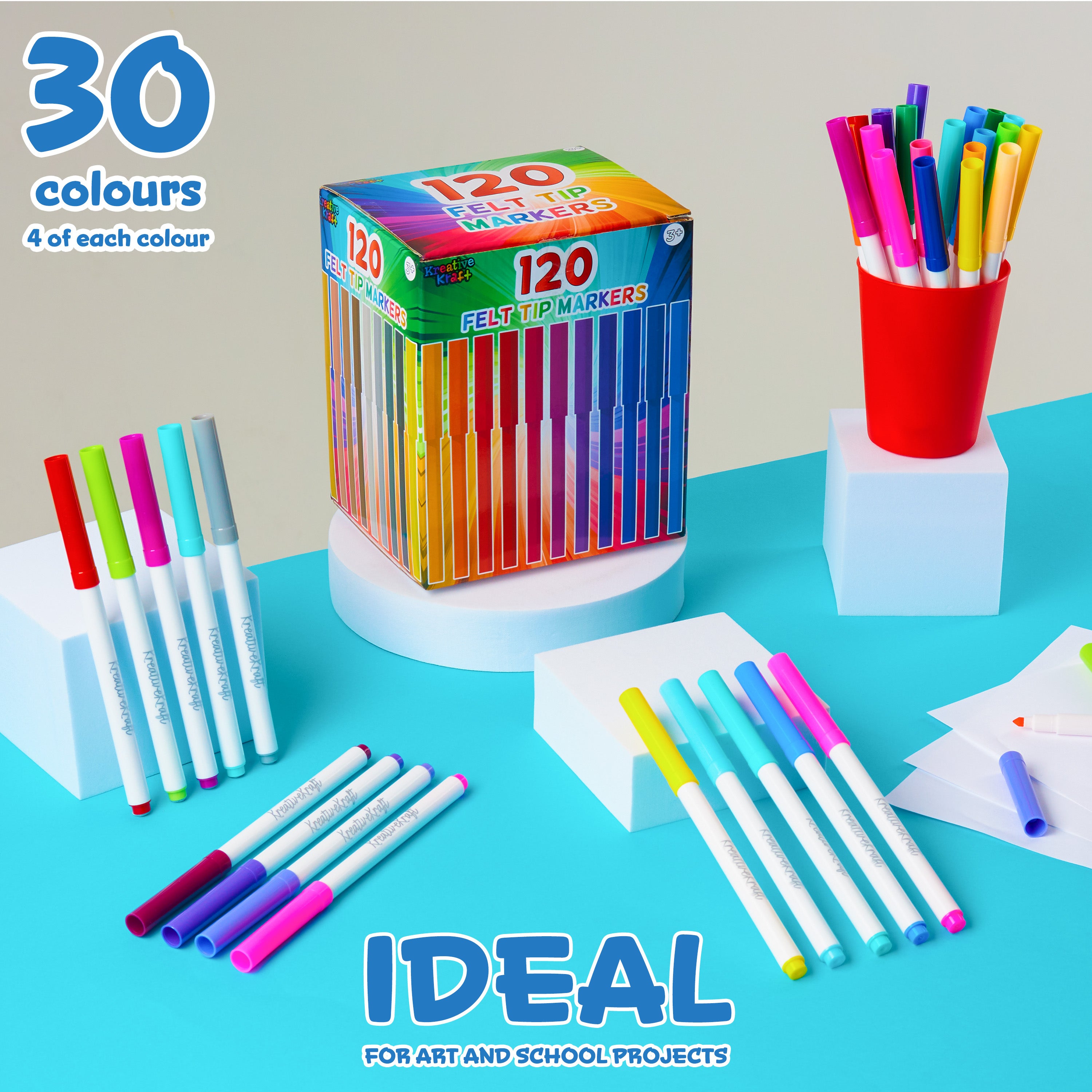 kreativekraft-feutres-coloriage-lot-120-30-couleurs-lavables image 6
