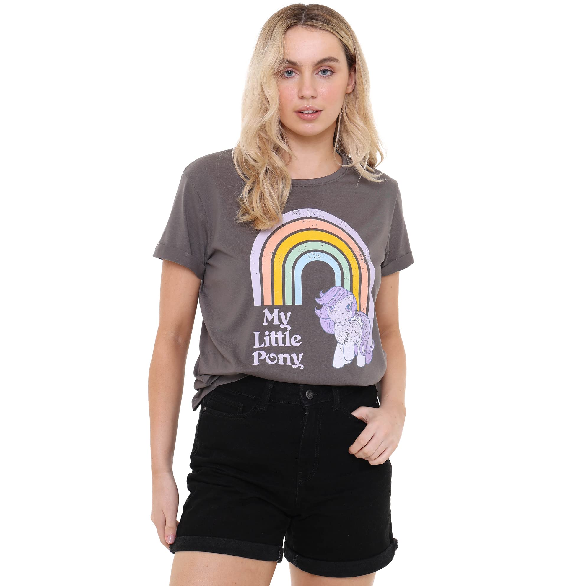 cotton-soul-my-little-pony-t-shirt-femme-rainbow-gris-anthracite image 1