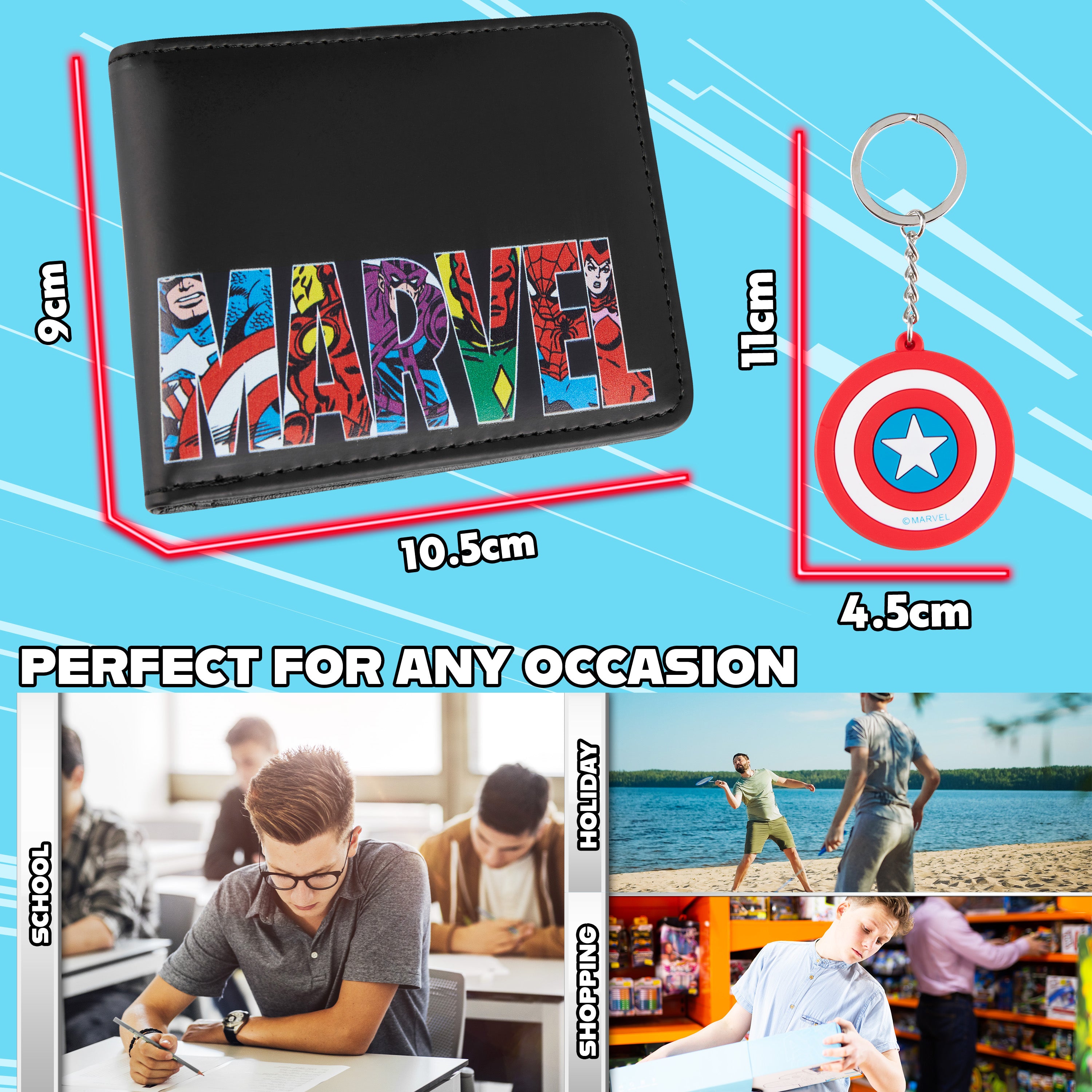 marvel-portefeuille-carte-porte-cl-s-homme-captain-america-noir image 5