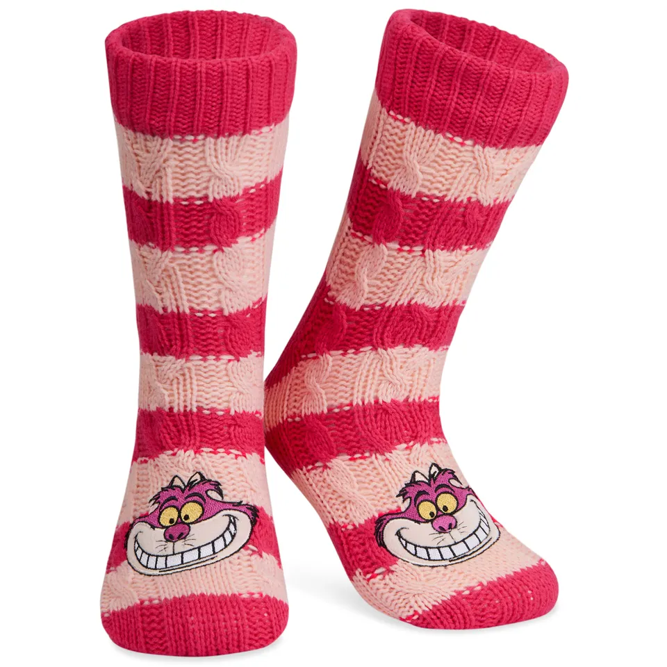 disney-cheshire-cat-chaussettes-pilou-femme-rose-fonc image 1