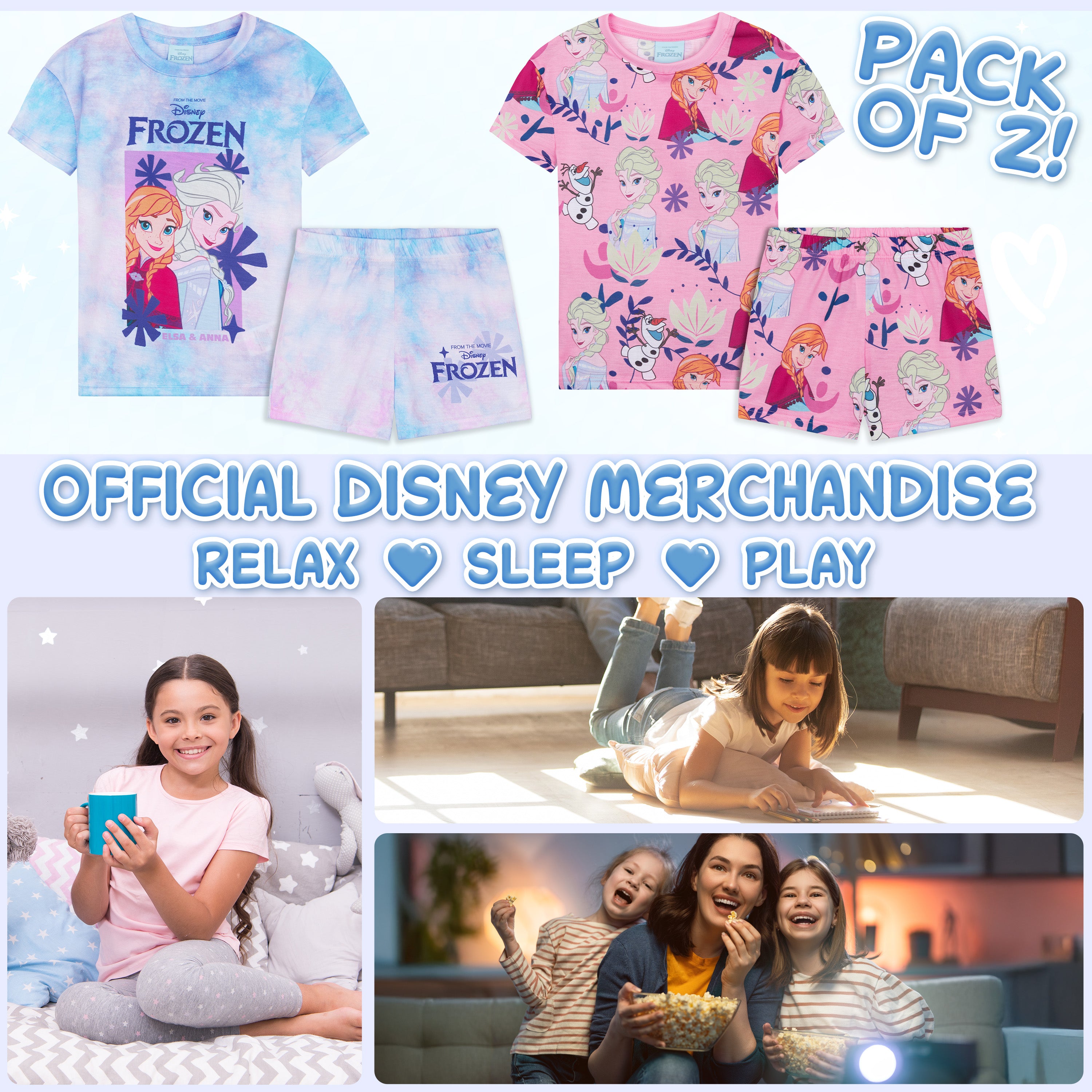 get-trend-pyjama-fille-manches-courtes-lot-de-2-elsa image 2