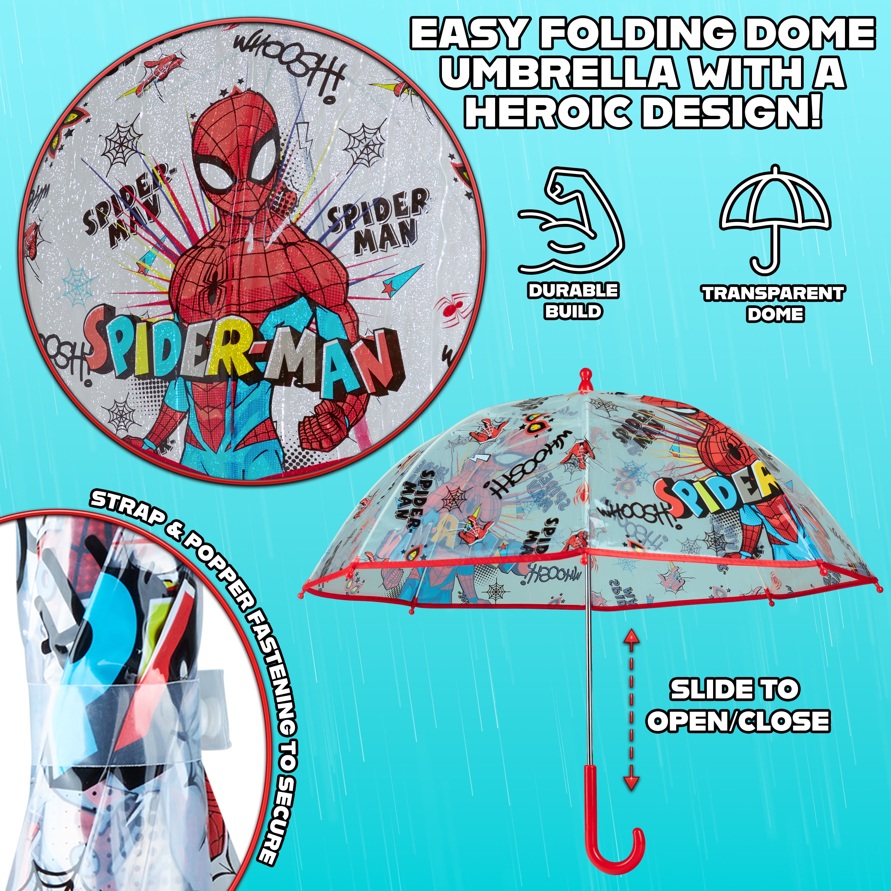 marvel-spiderman-parapluie-cloche-enfant-transparent image 5