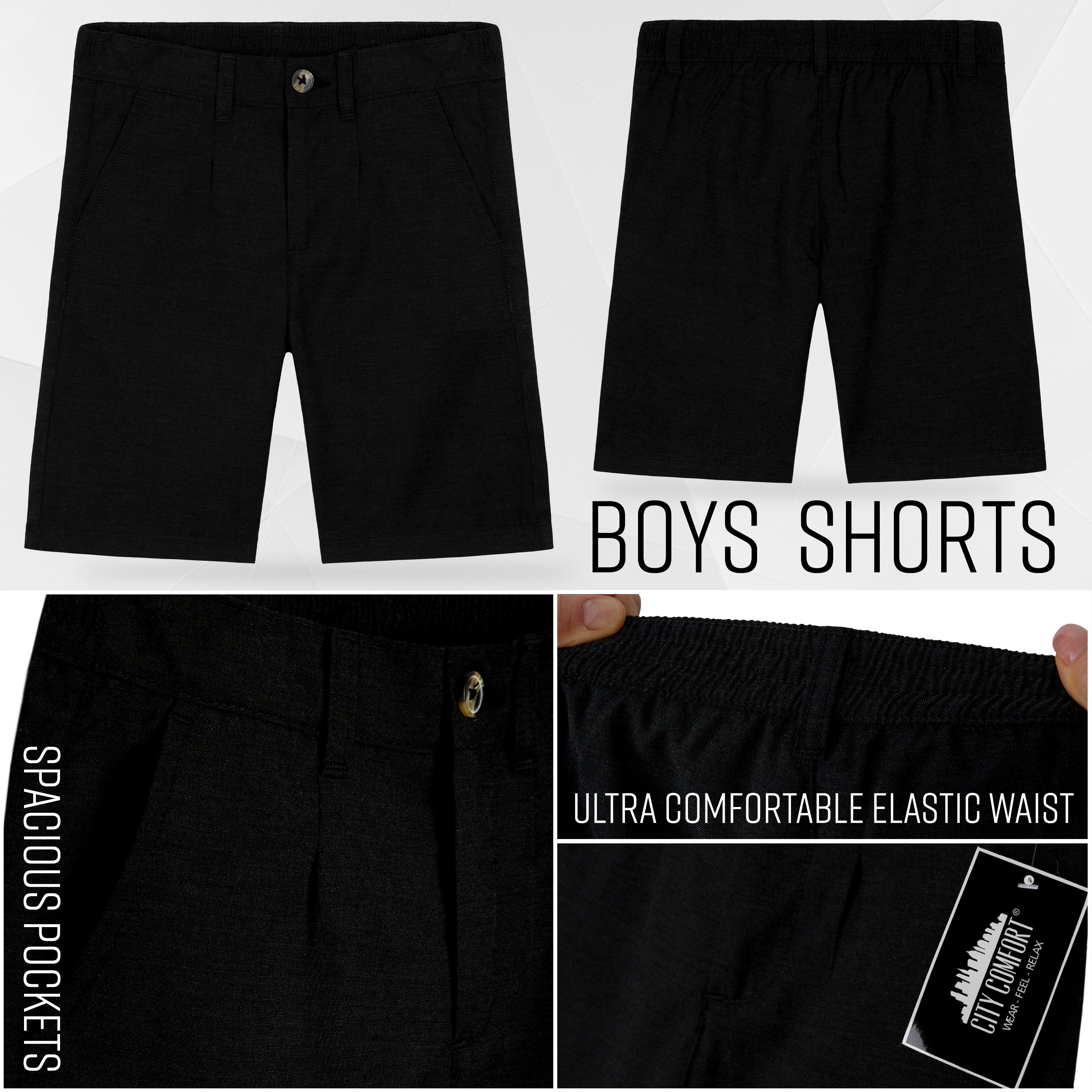 citycomfort-short-chino-gar-on-poches-taille-lastique-noir image 4