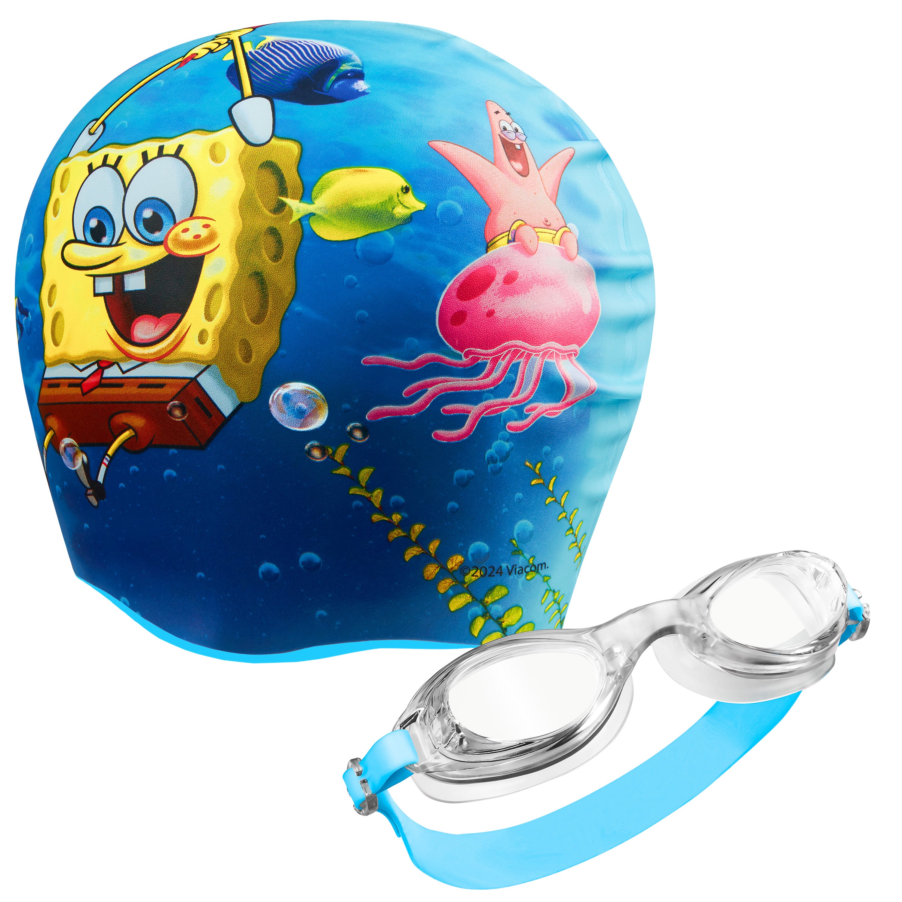bob-ponge-lunettes-piscine-bonnet-bain-enfant-silicone image 1