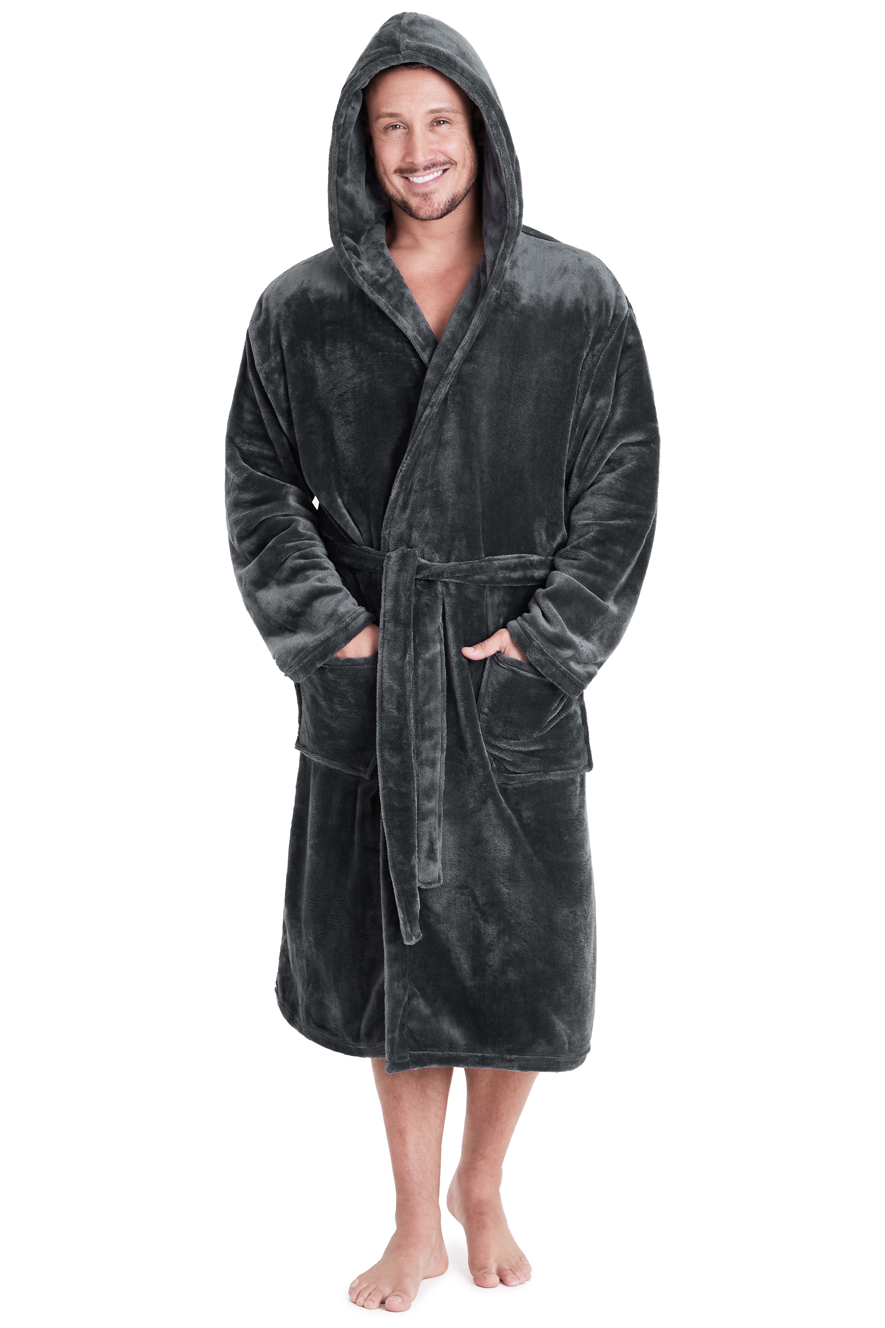 get-trend-peignoir-homme-capuche-polaire-doux-poches image 1