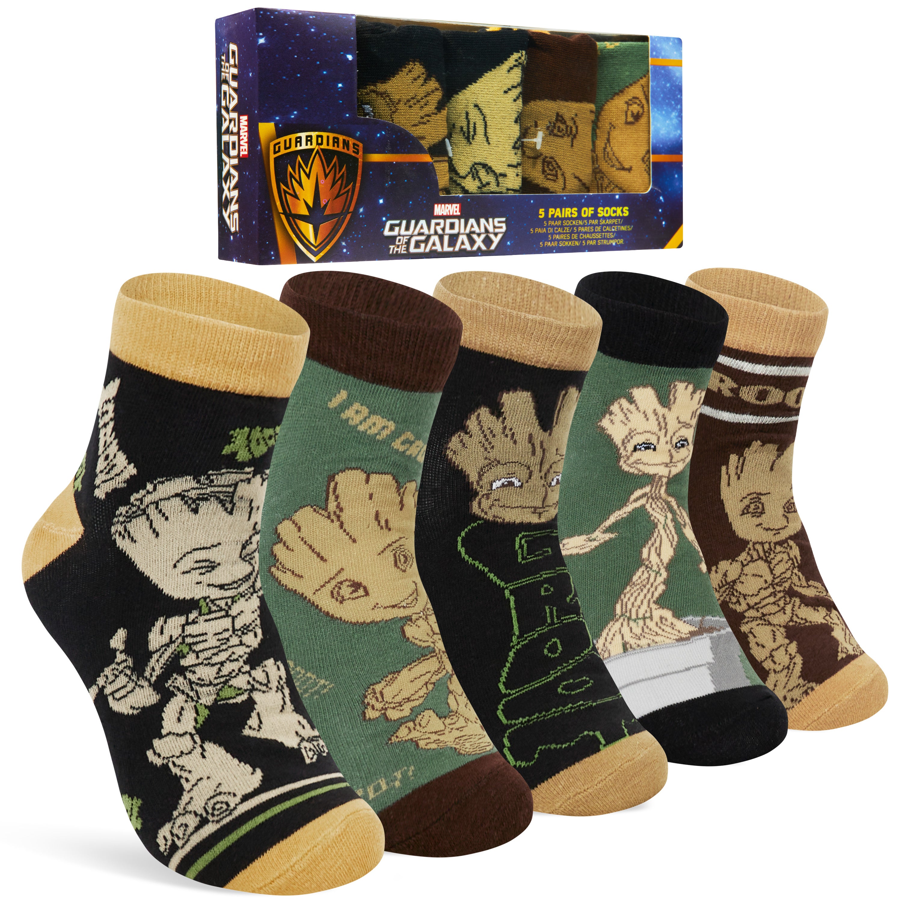 get-trend-marvel-chaussettes-homme-cheville-lot-5-groot image 1