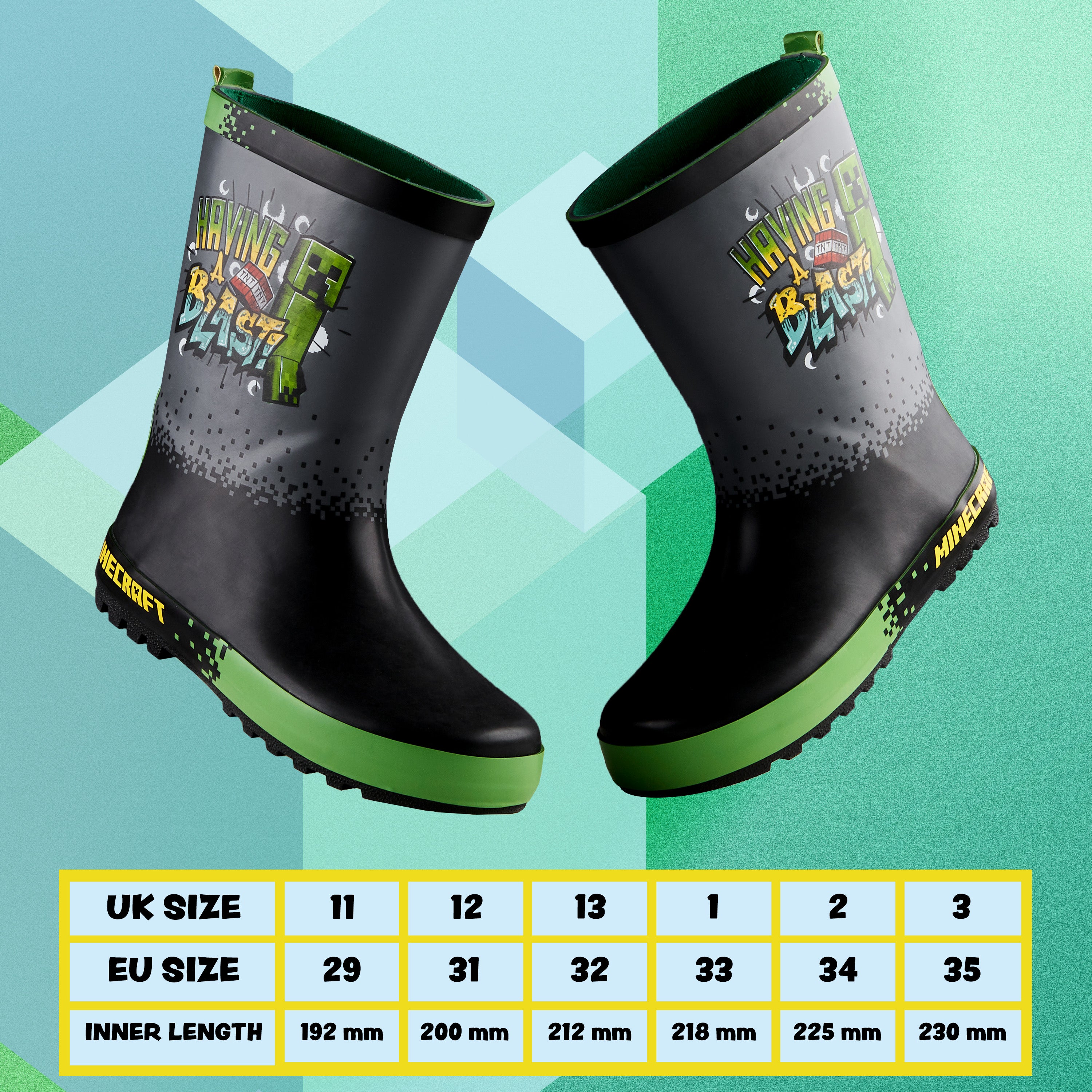 minecraft-bottes-pluie-enfant-creeper-caoutchouc-29-35 image 6