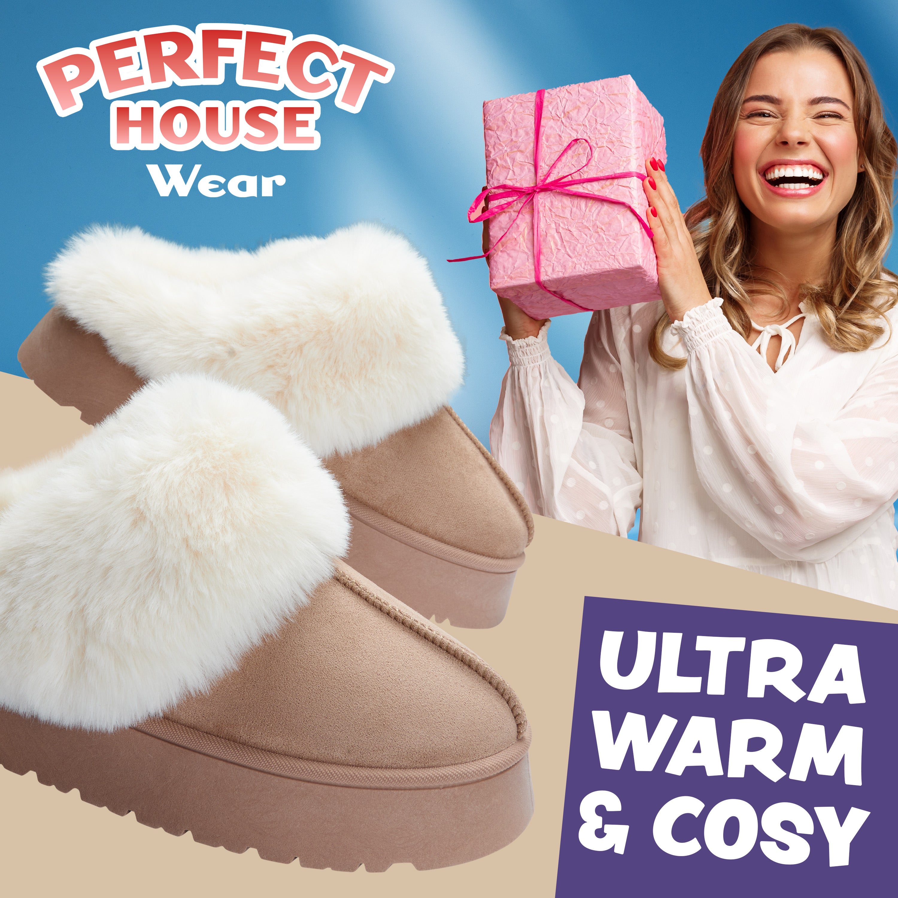 get-trend-women-citycomfort-pantoufles-femme-sherpa-beige-chaud image 3