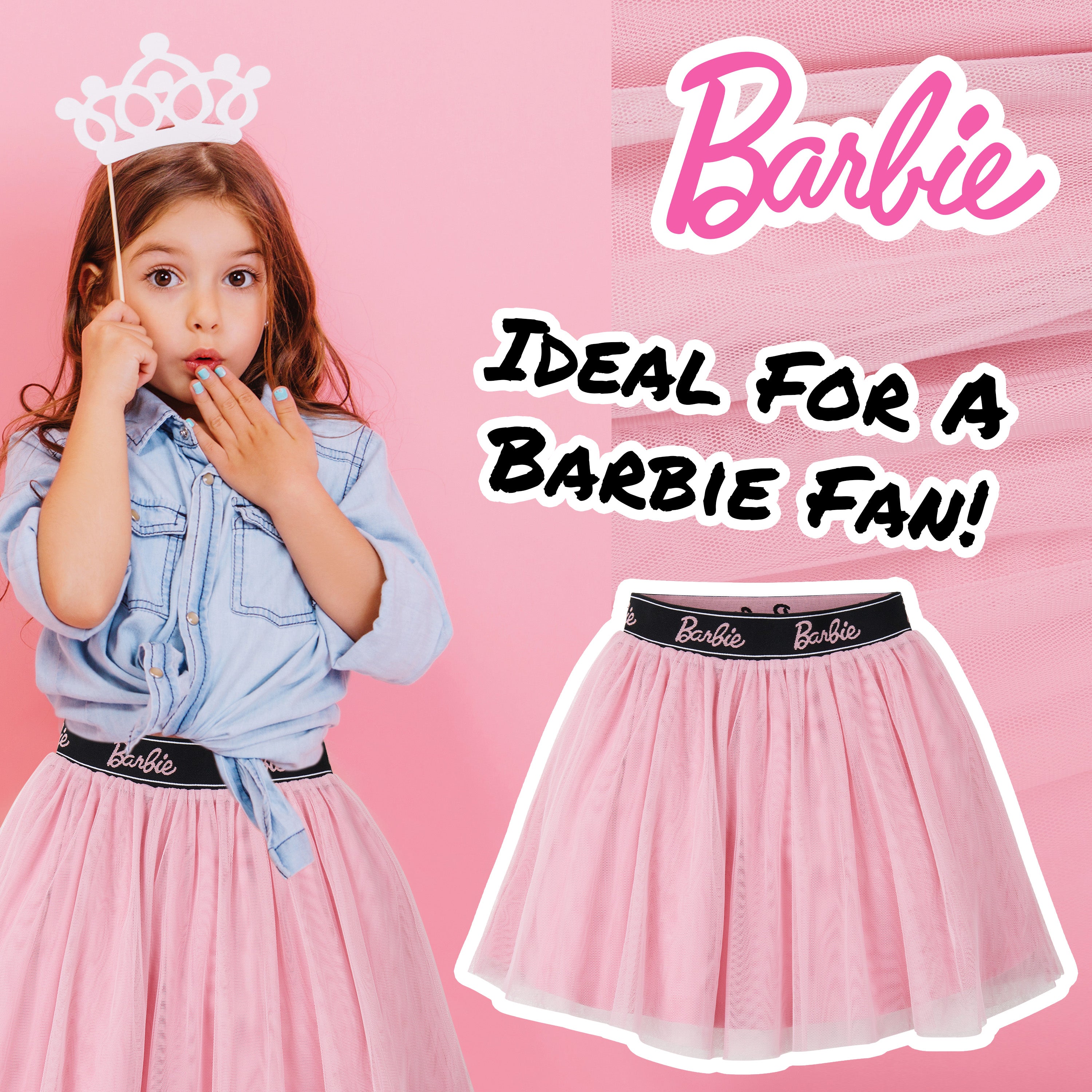 barbie-tutu-fille-rose-4-6-ans-jupe-mesh-doubl-e image 2