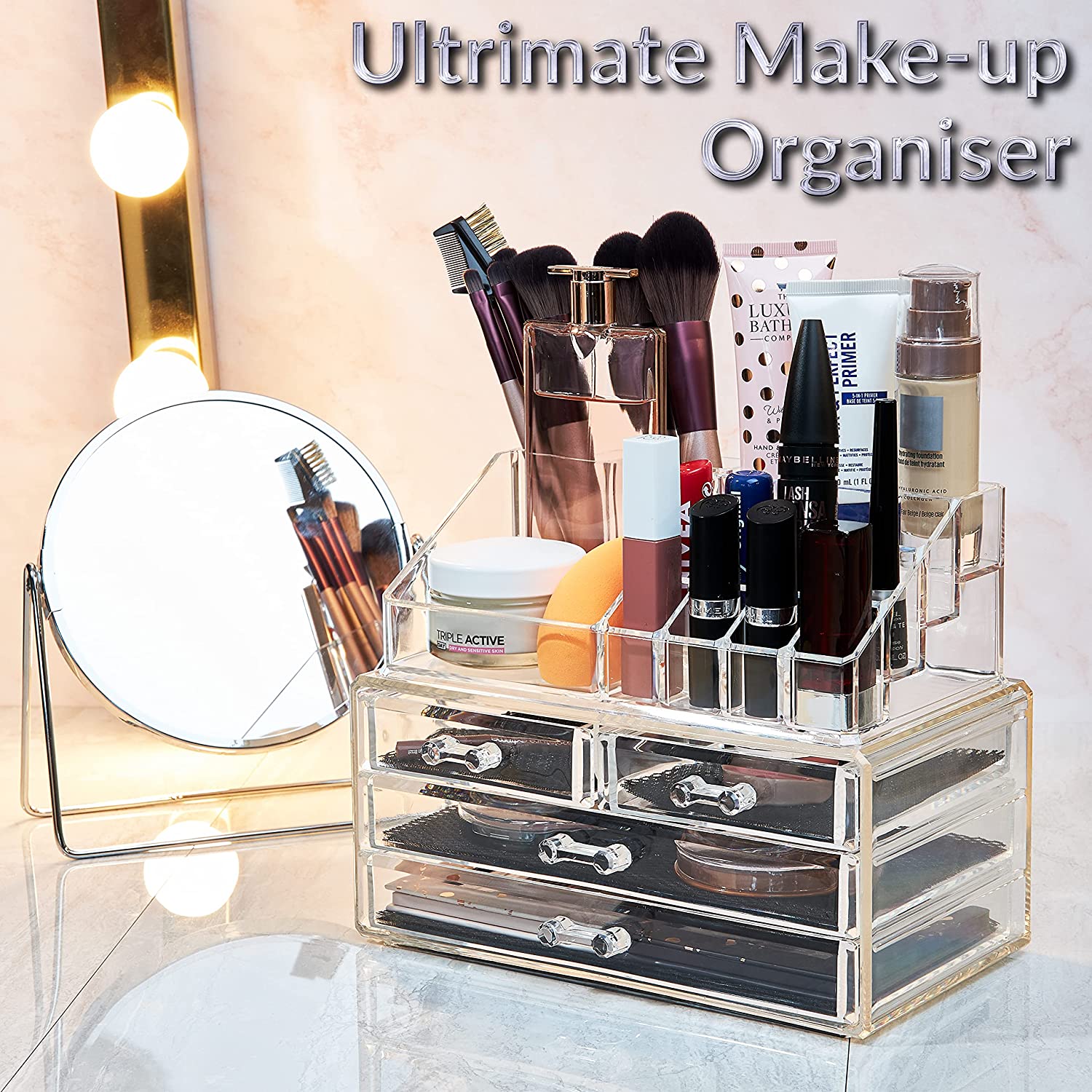 get-trend-organisateur-maquillage-acrylique-4-tiroirs-transparent image 2