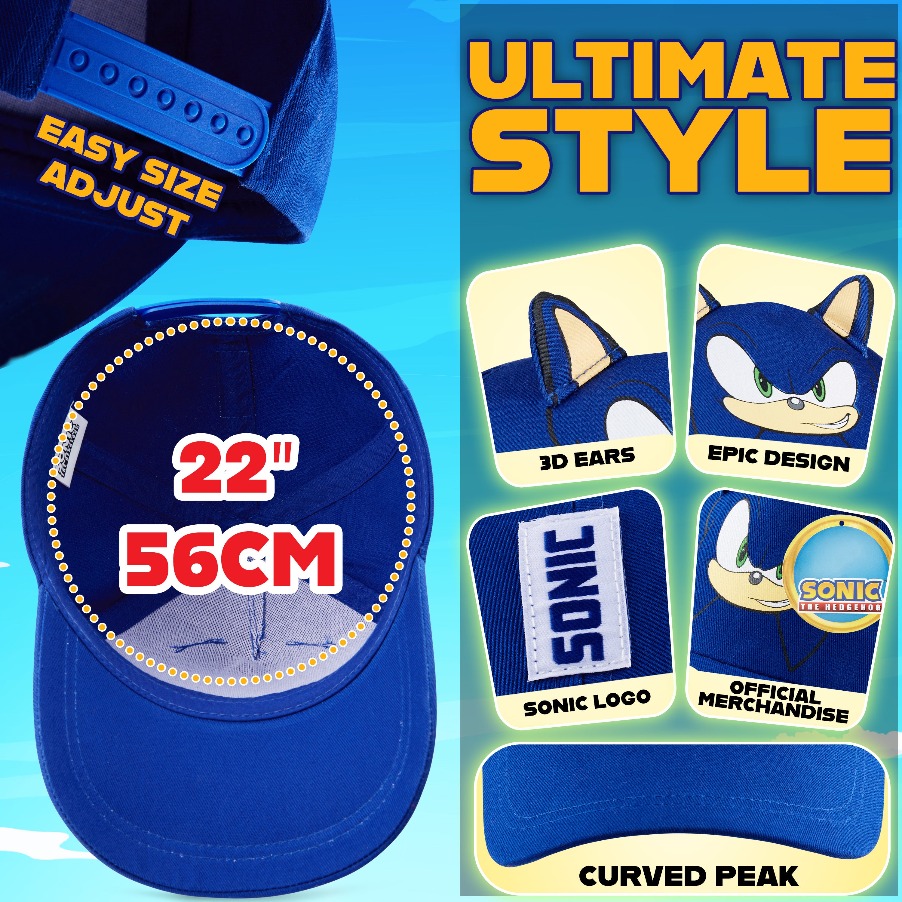 sonic-casquette-baseball-gar-on-r-glable-l-g-re image 6