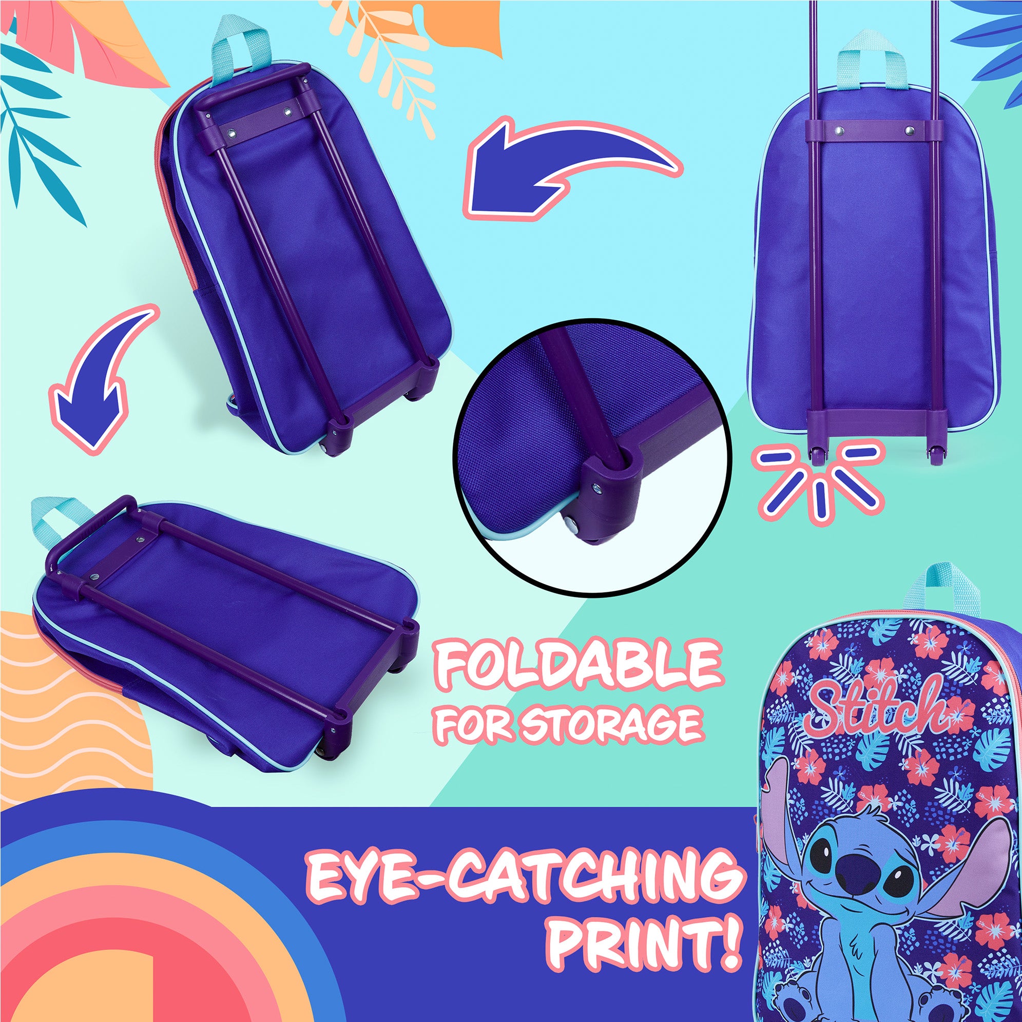 get-trend-stitch-valise-enfant-trolley-pliable-10-5-l image 5
