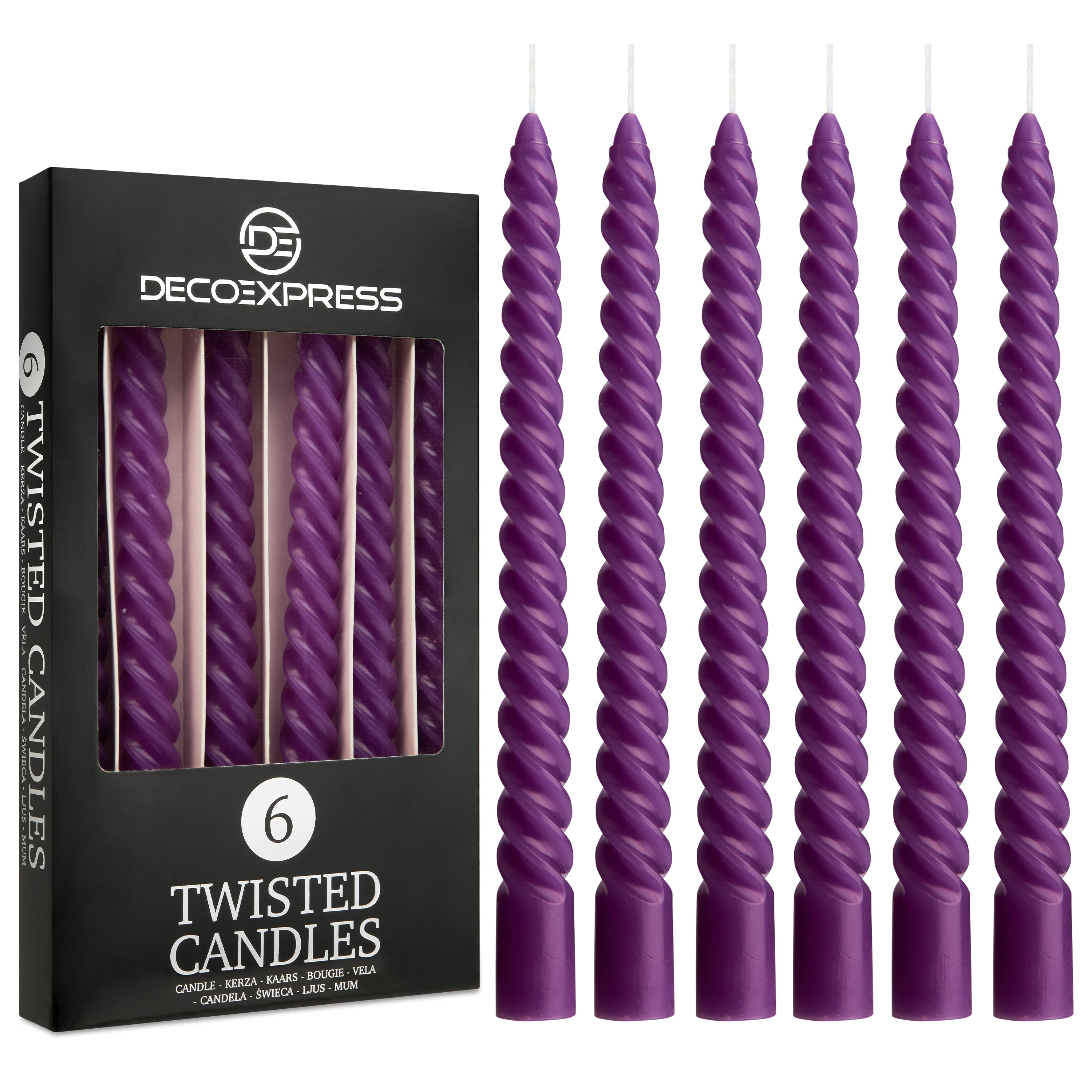 get-trend-deco-express-bougies-torsad-es-rouges-lot-de-6-non-parfum-es image 8