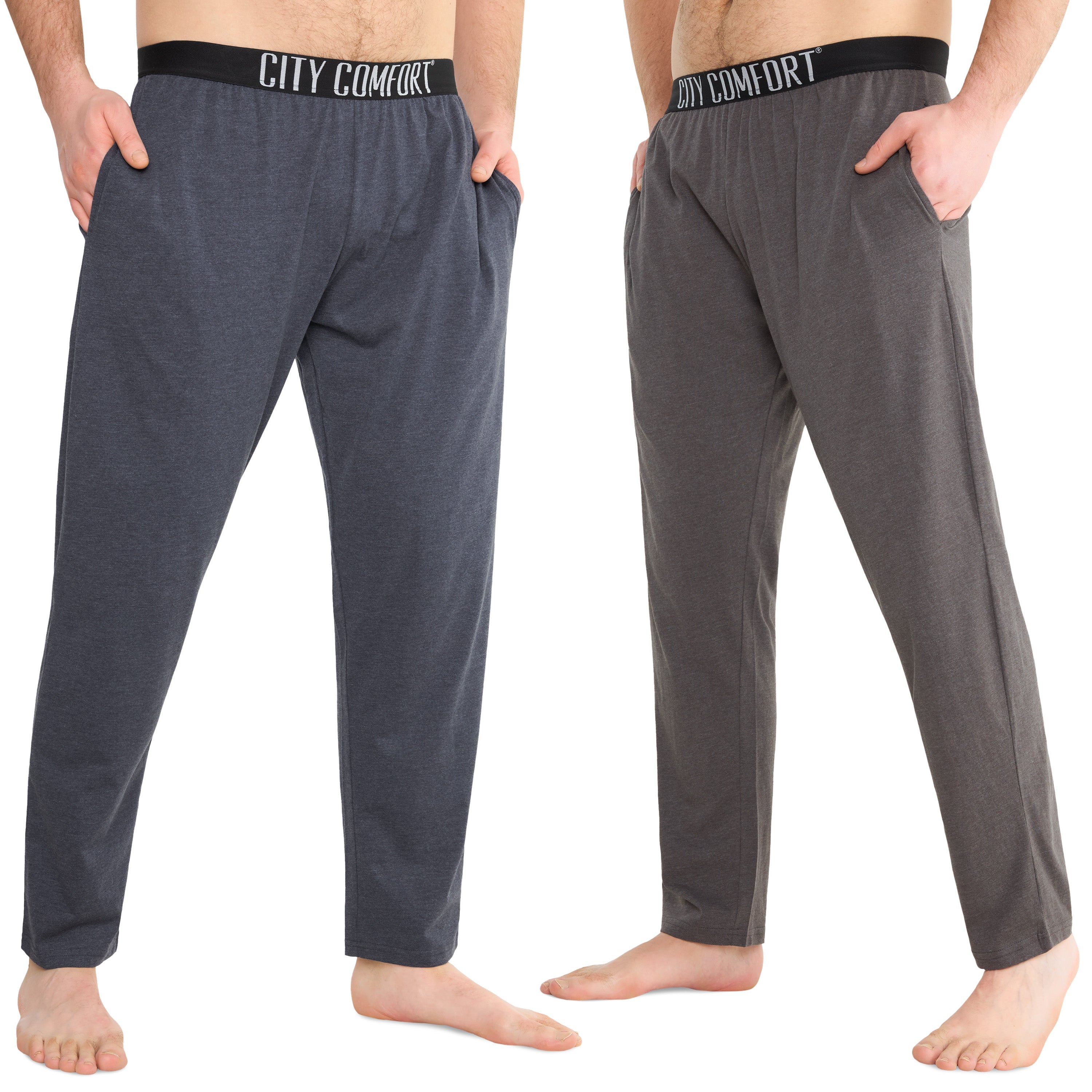 citycomfort-pantalon-pyjama-homme-jersey-lot-2-noir-gris image 6