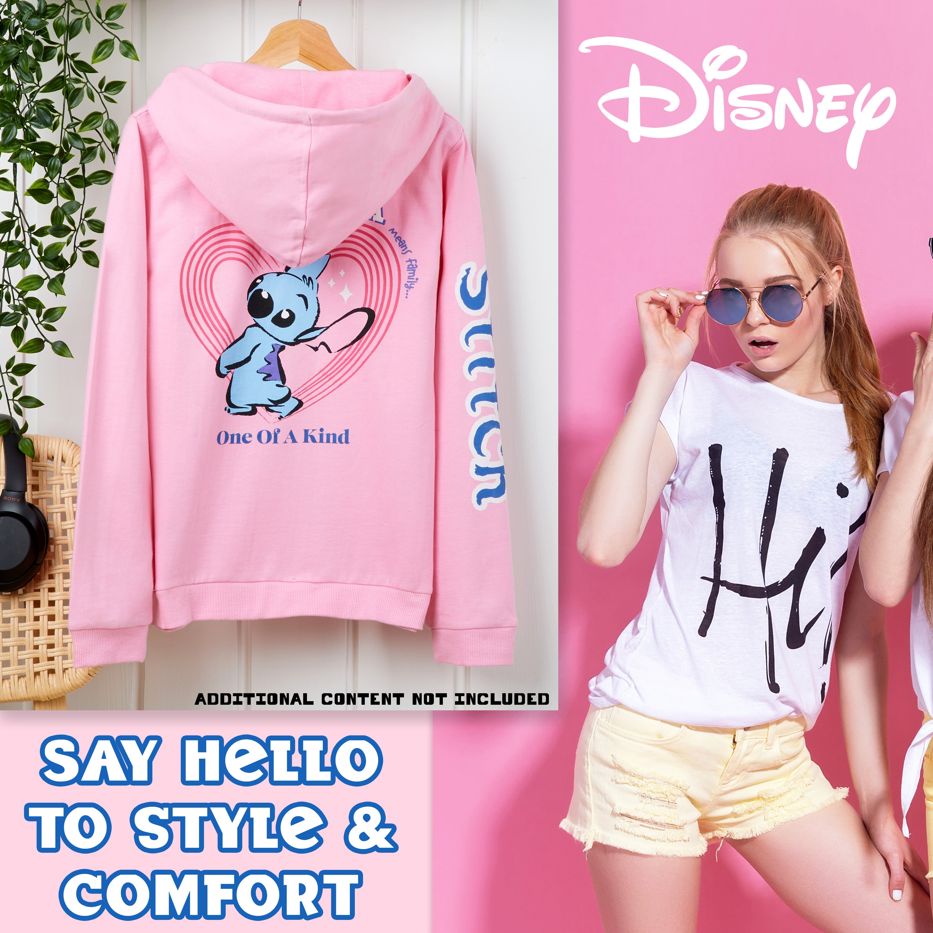 disney-hoodie-fille-sweat-capuche-coton-stitch-7-14-ans image 2
