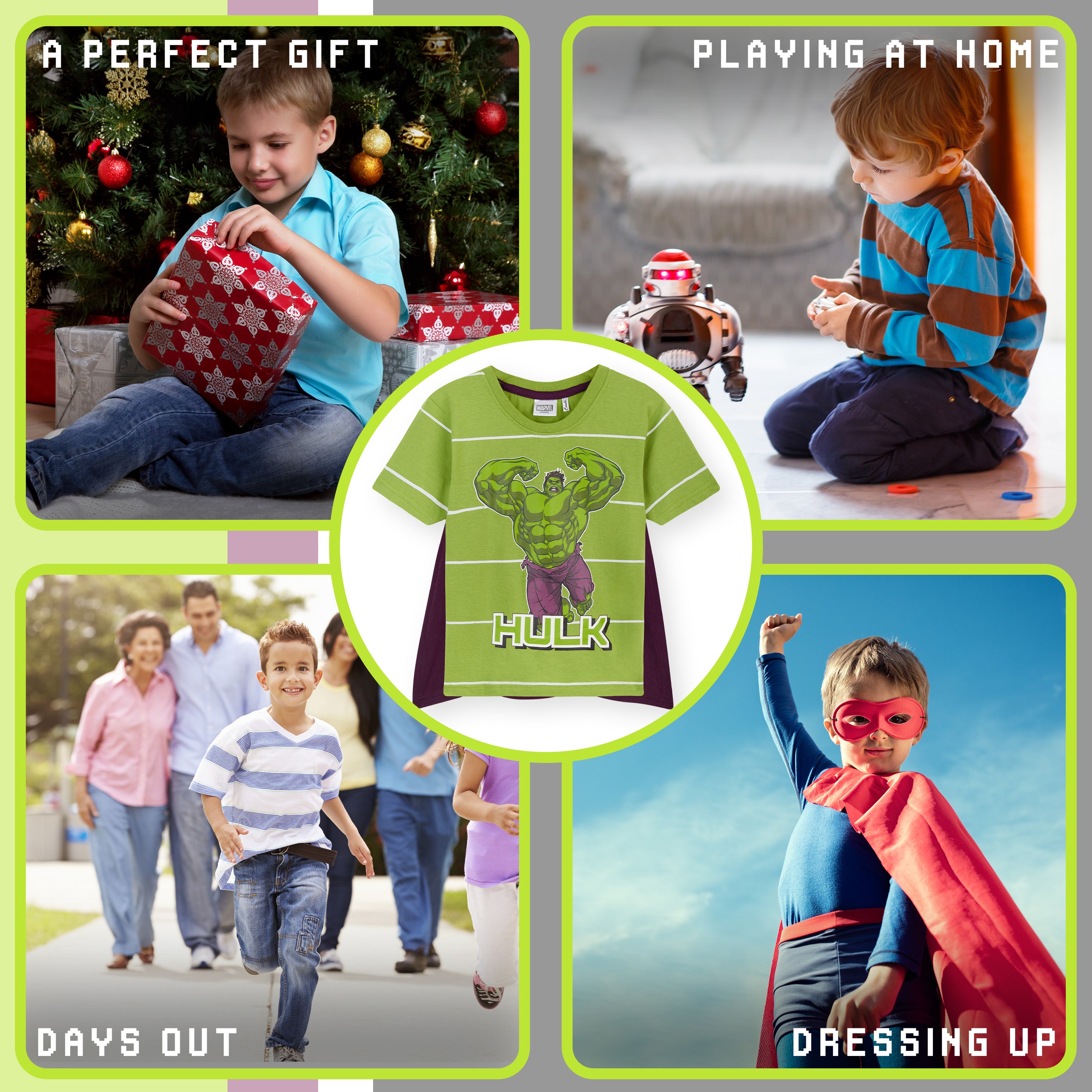 marvel-t-shirt-gar-on-avec-cape-coton-hulk-11-12-ans image 5