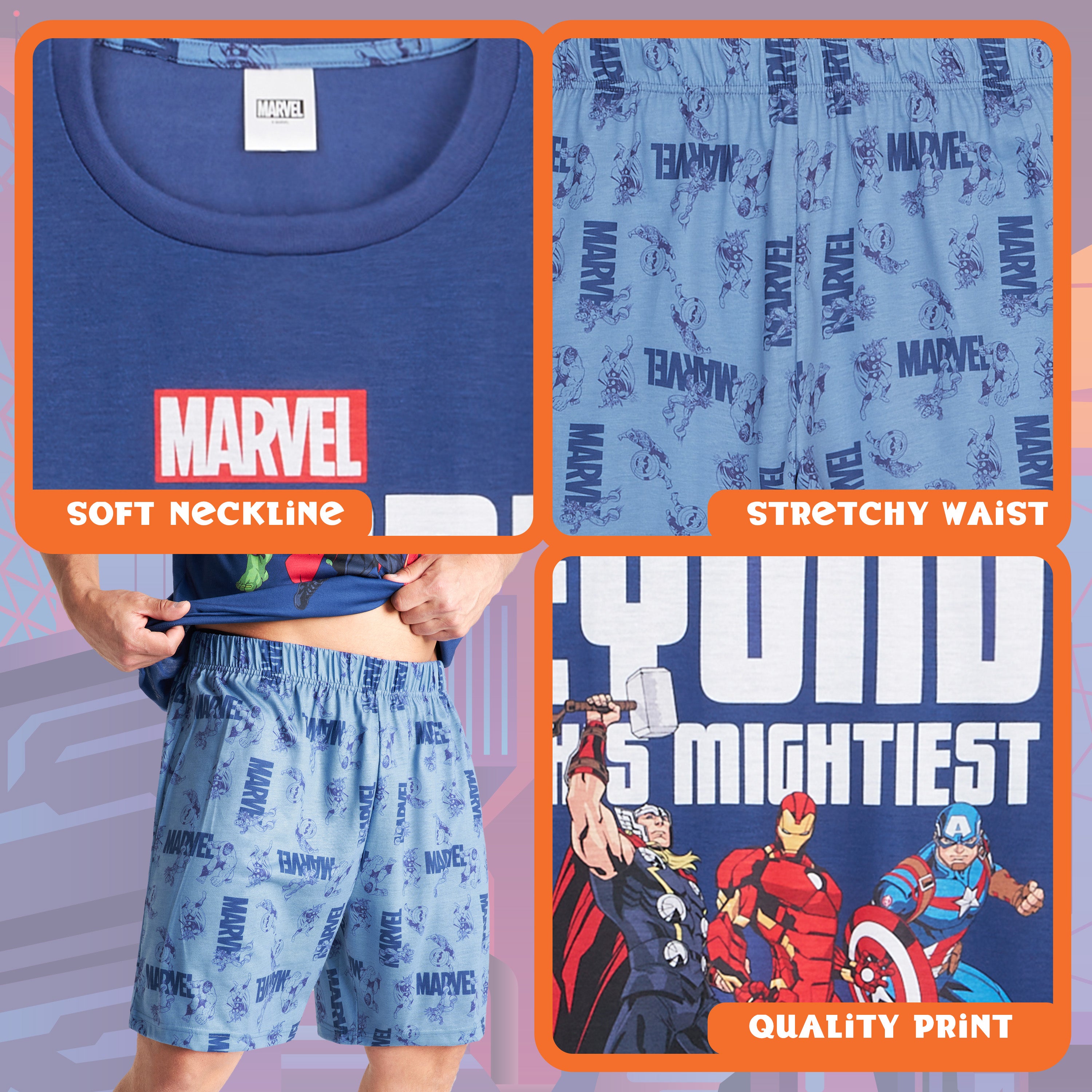 marvel-avengers-pyjama-homme-short-coton-m-3xl image 4