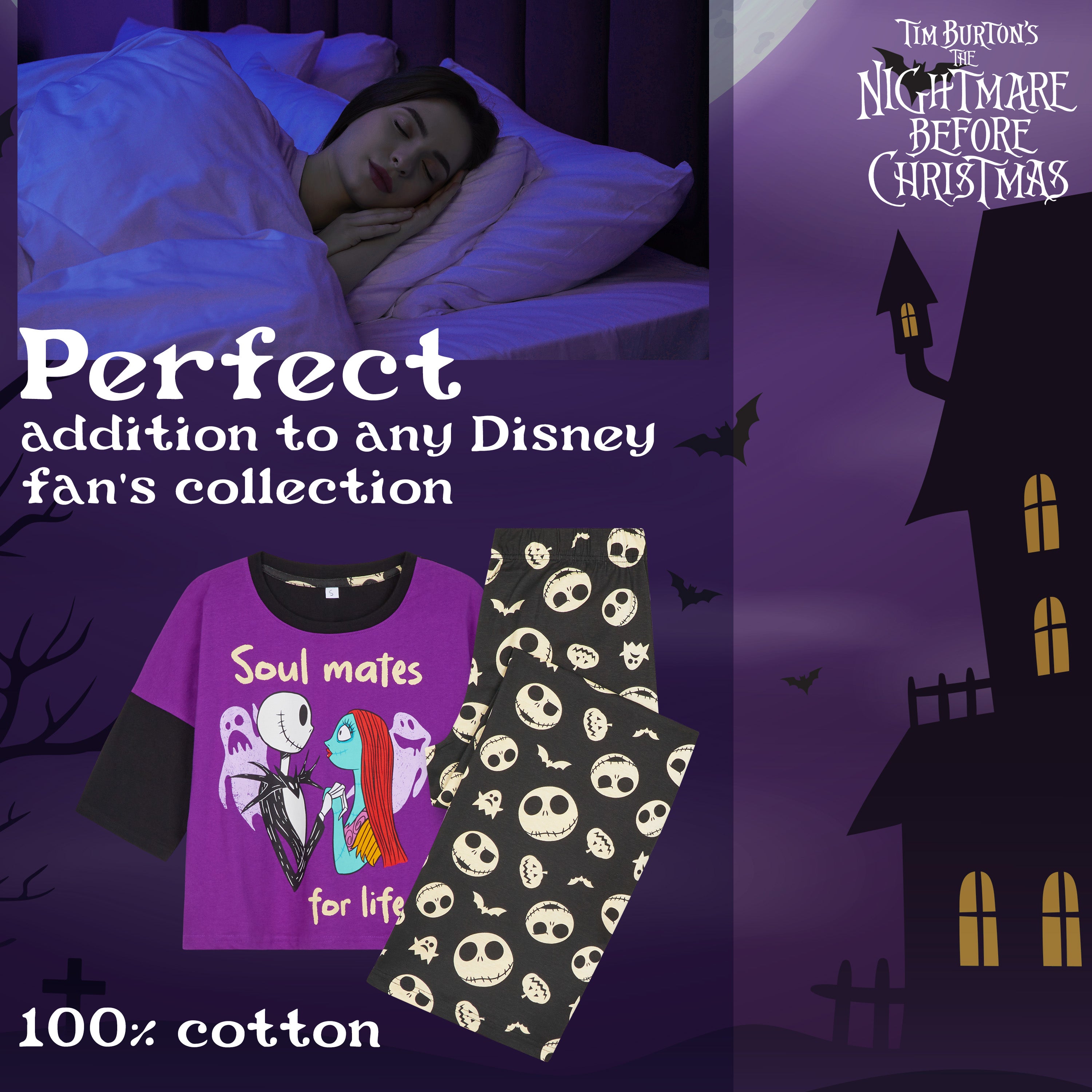 disney-pyjama-long-femme-coton-taille-m-2-pi-ces image 4