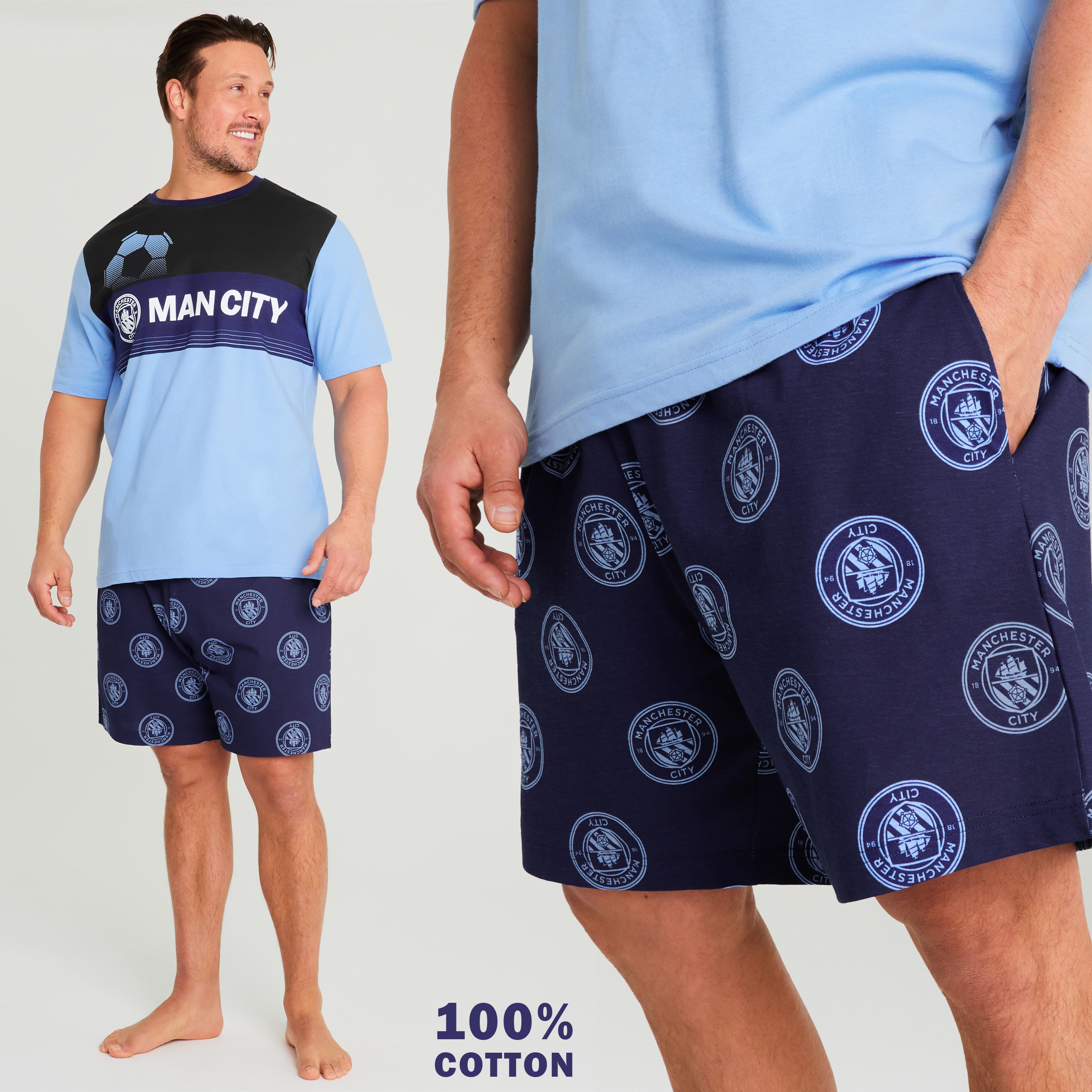 manchester-city-pyjama-homme-coton-t-shirt-short image 5