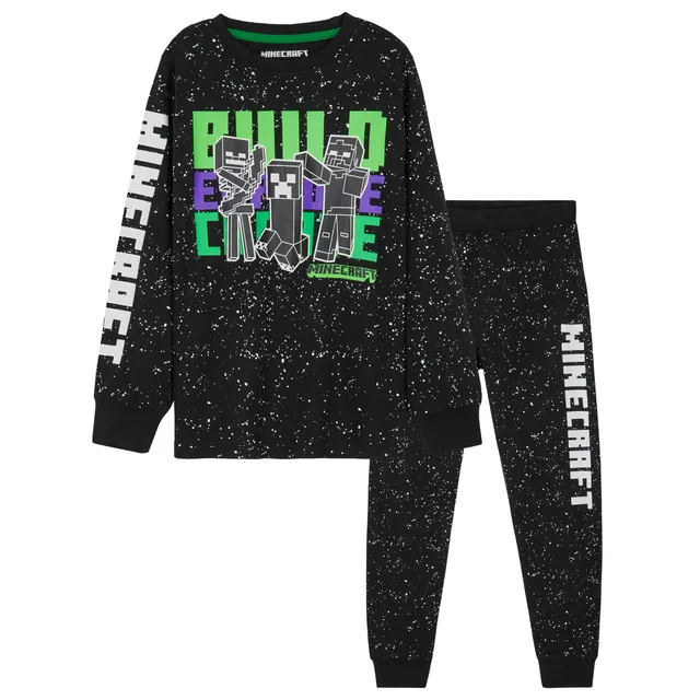 minecraft-pyjama-gar-on-coton-t-shirt-9-10-ans-2-pi-ces image 1