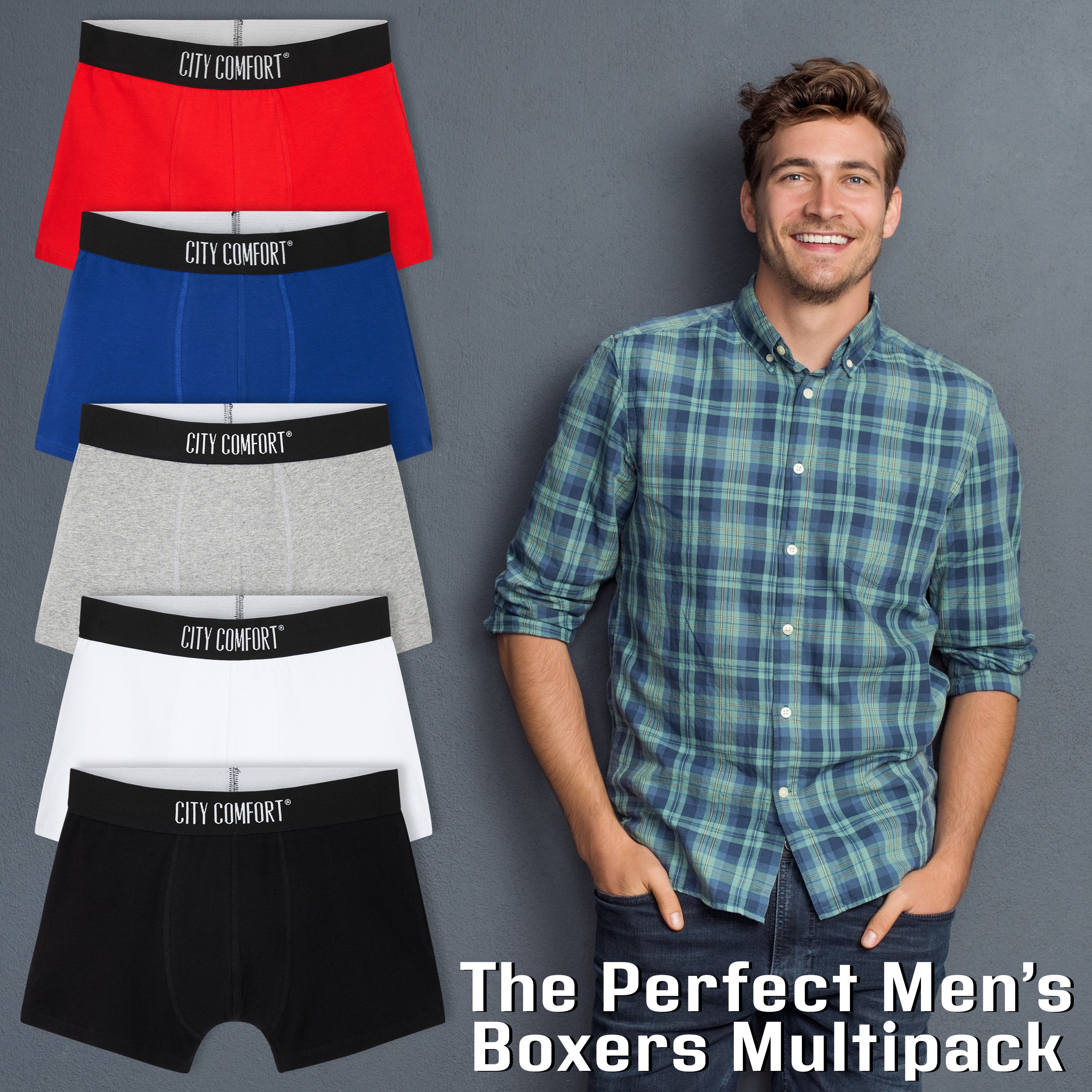 get-trend-boxer-homme-coton-lot-5-stretch-confort image 5