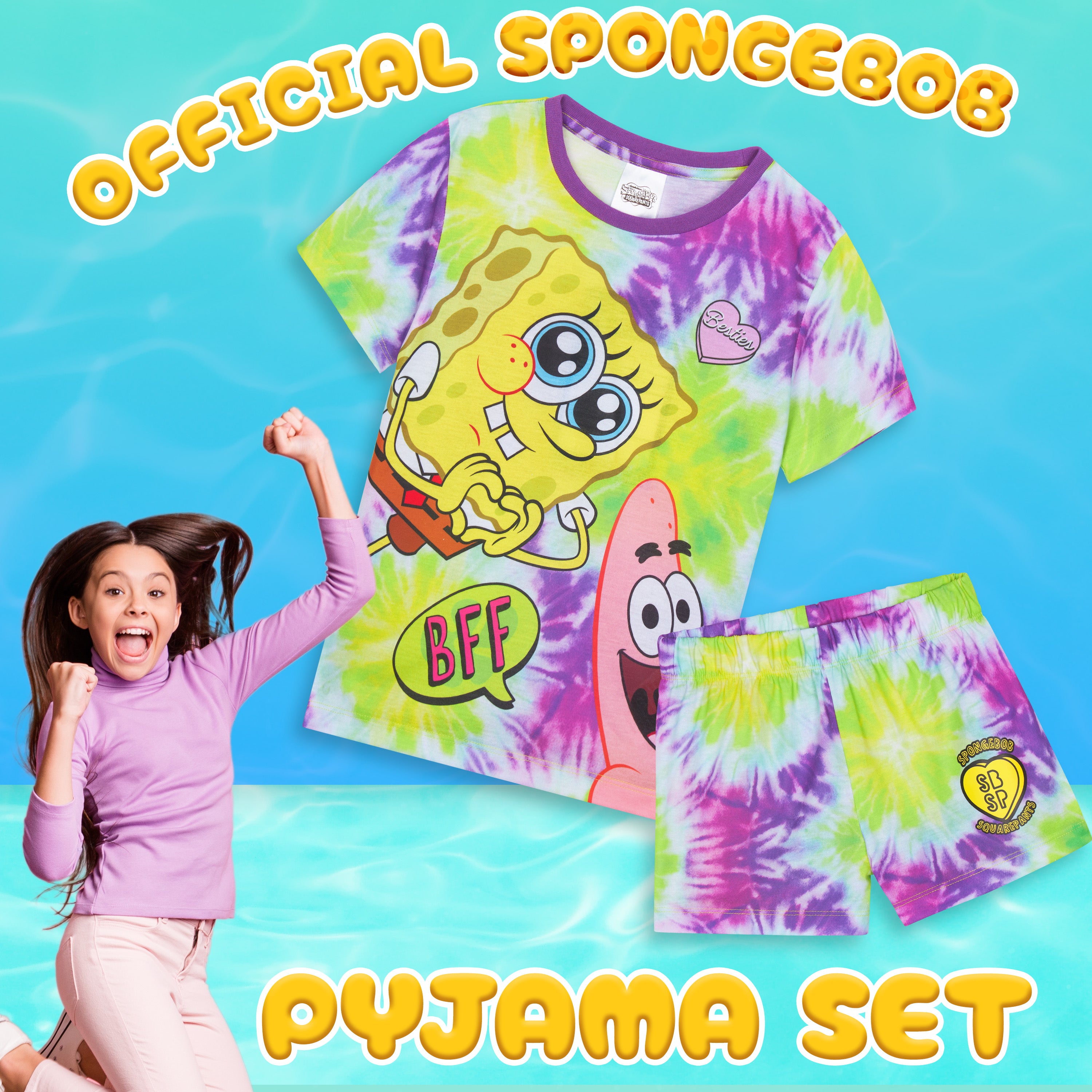 bob-l-ponge-pyjama-short-fille-2-pi-ces-t image 2