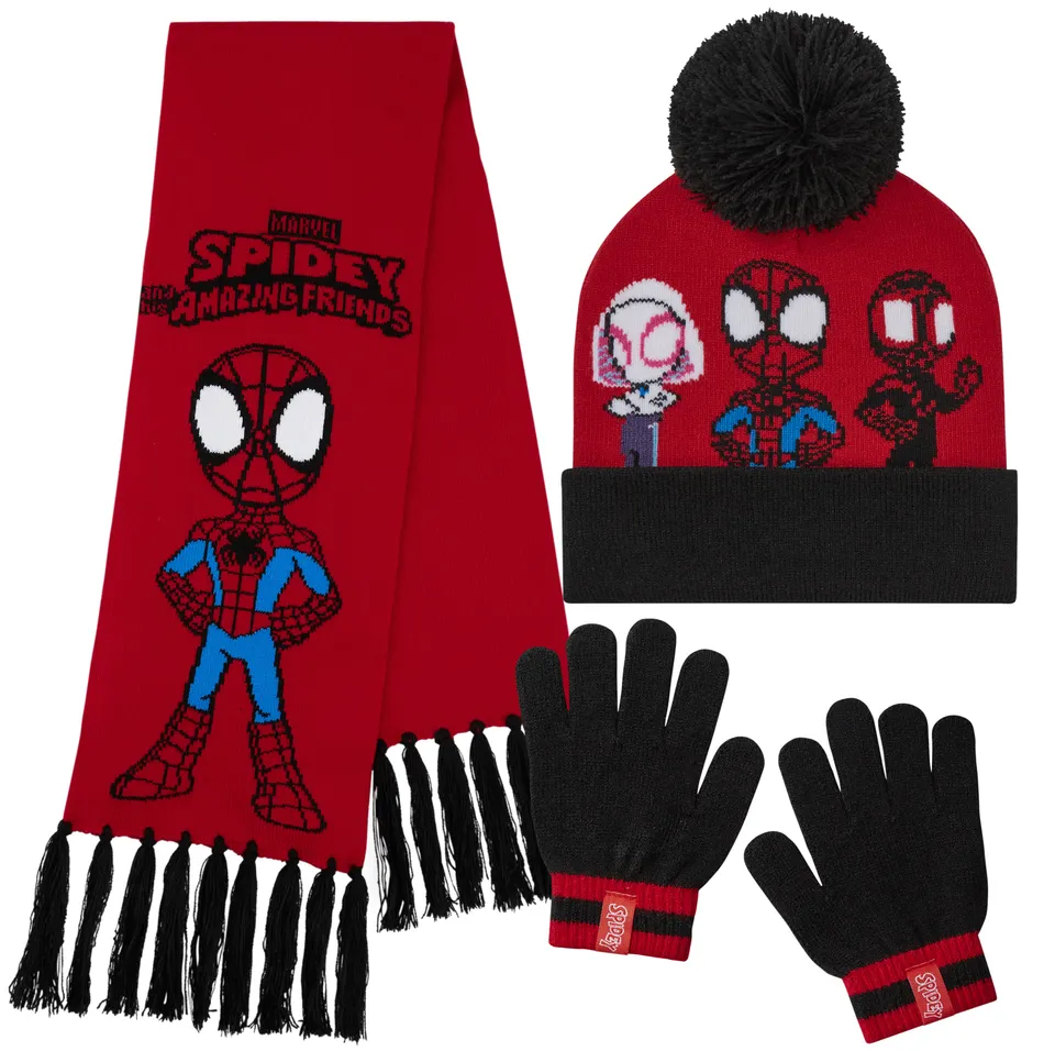 marvel-spiderman-ensemble-bonnet-gants-gar-on-hiver image 1
