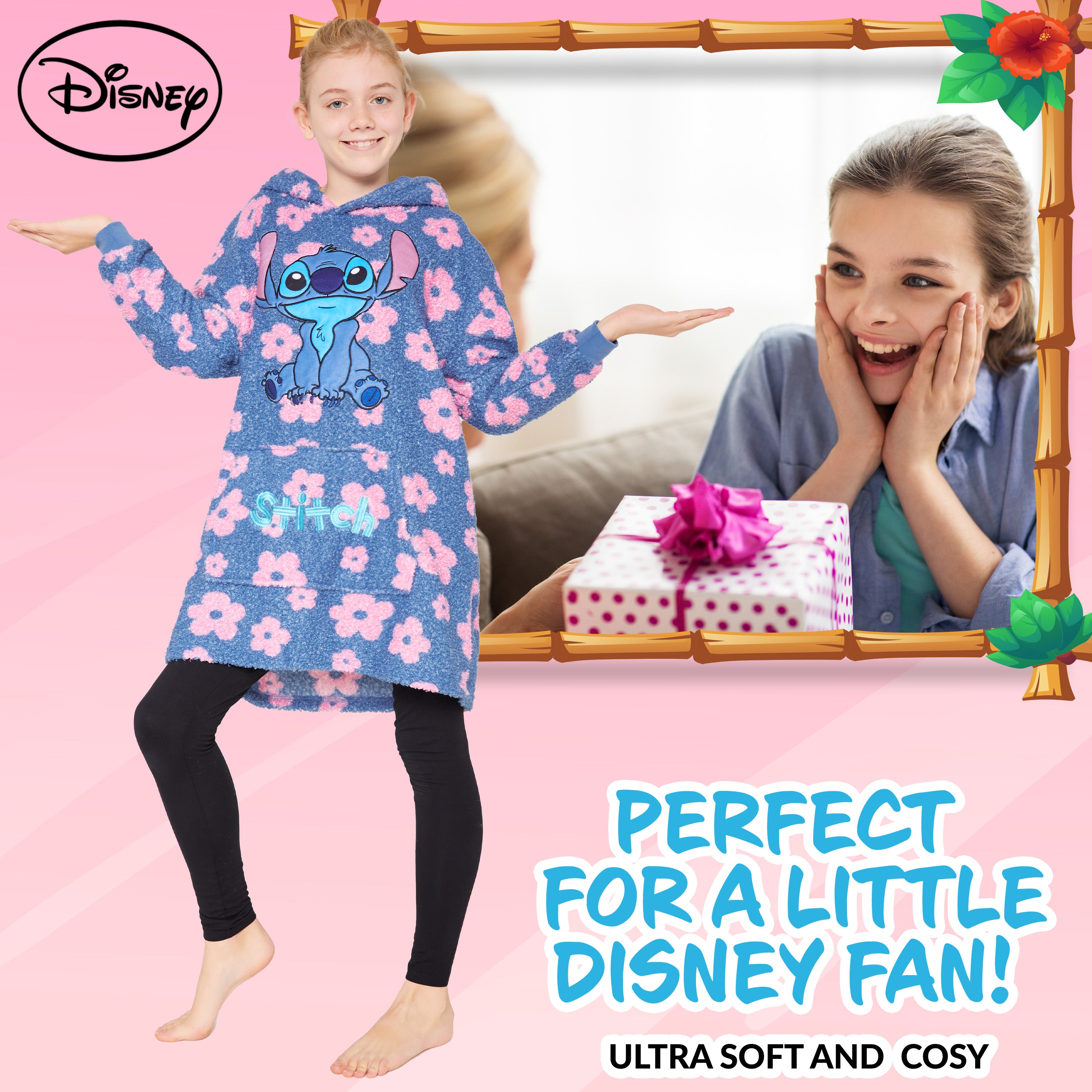 disney-stitch-plaid-sweat-enfant-capuche-taille-unique-polaire-douce image 2