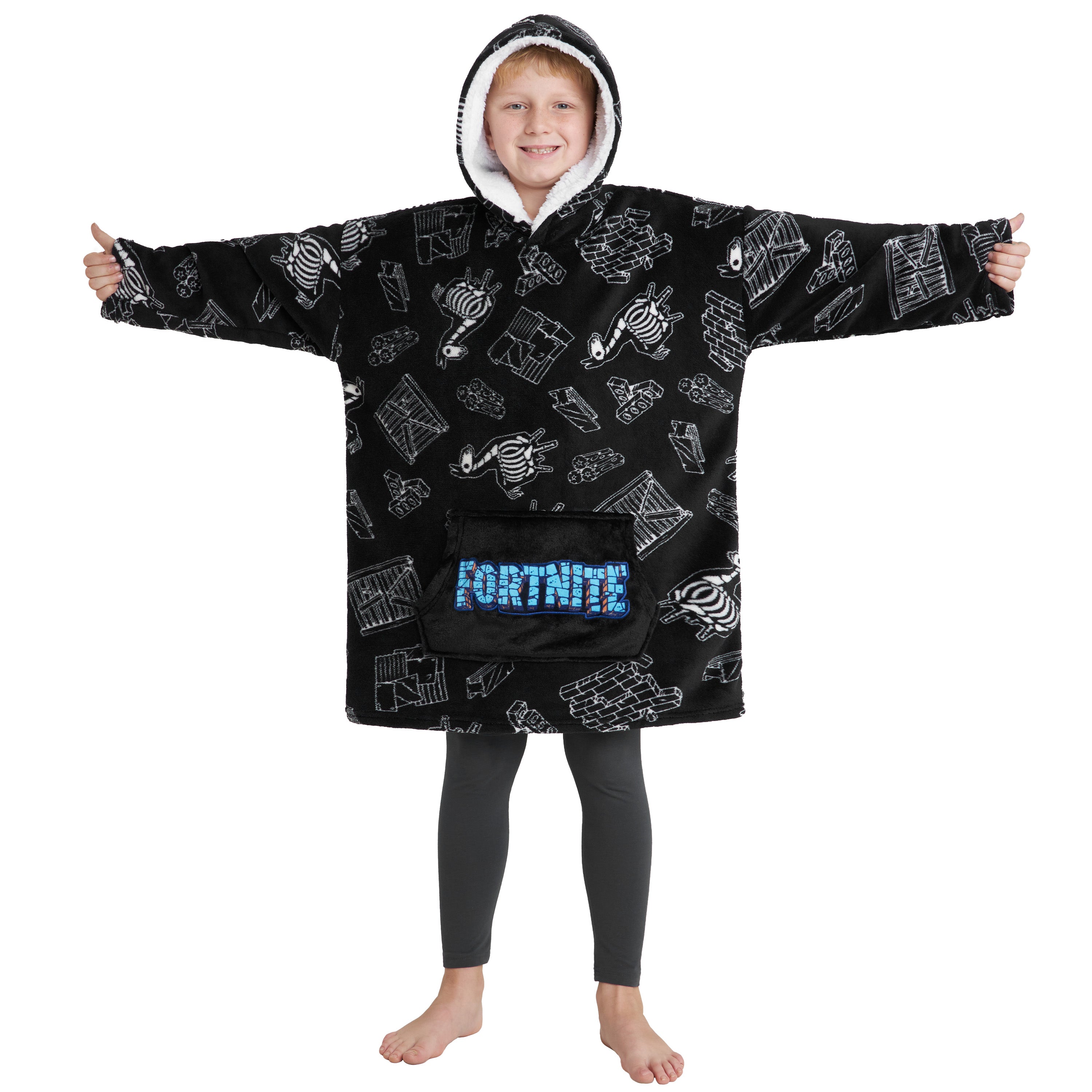 fortnite-plaid-capuche-gar-on-polaire-oversize-chaud image 1