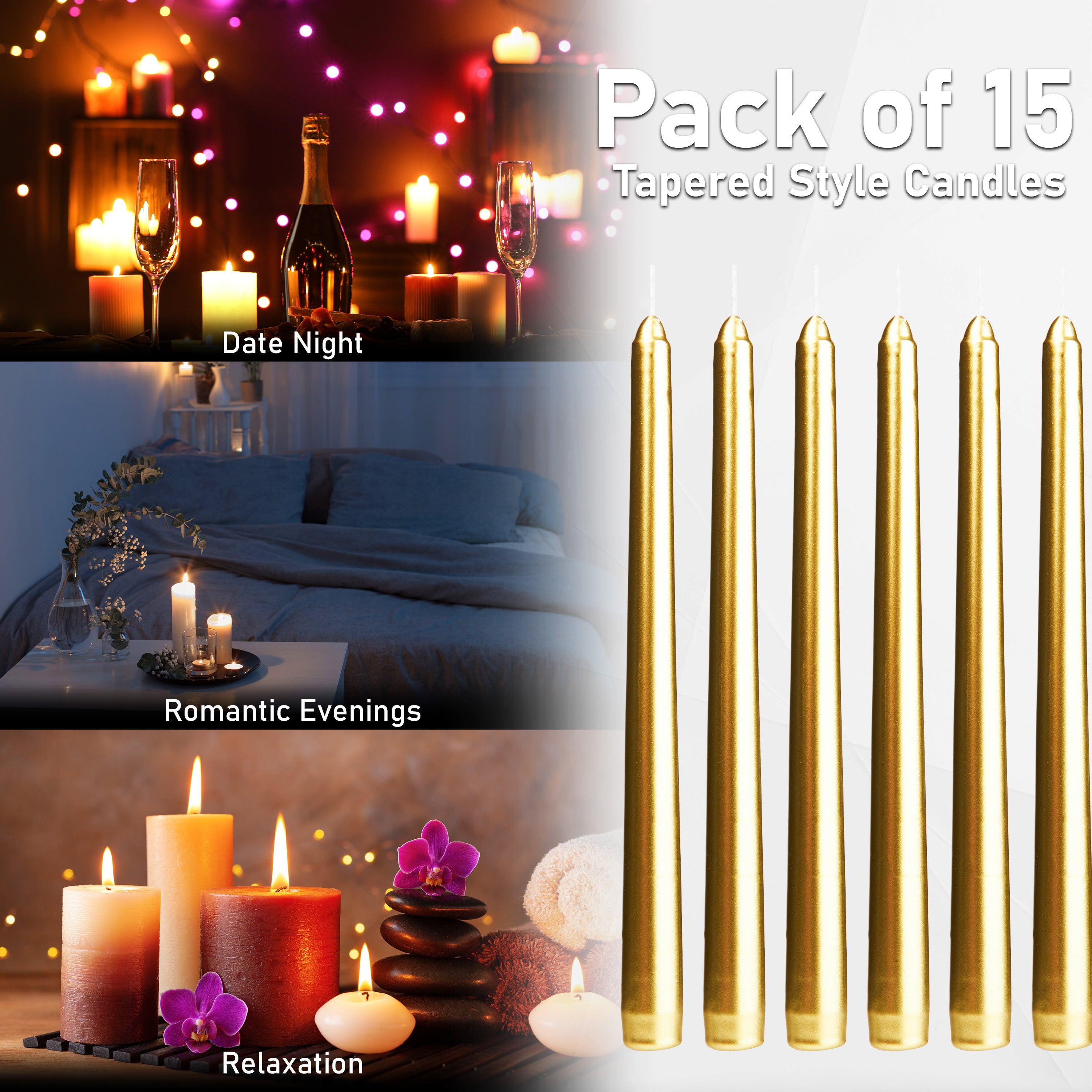 get-trend-deco-express-classic-bougies-effil-es-dor-x10-8h image 6