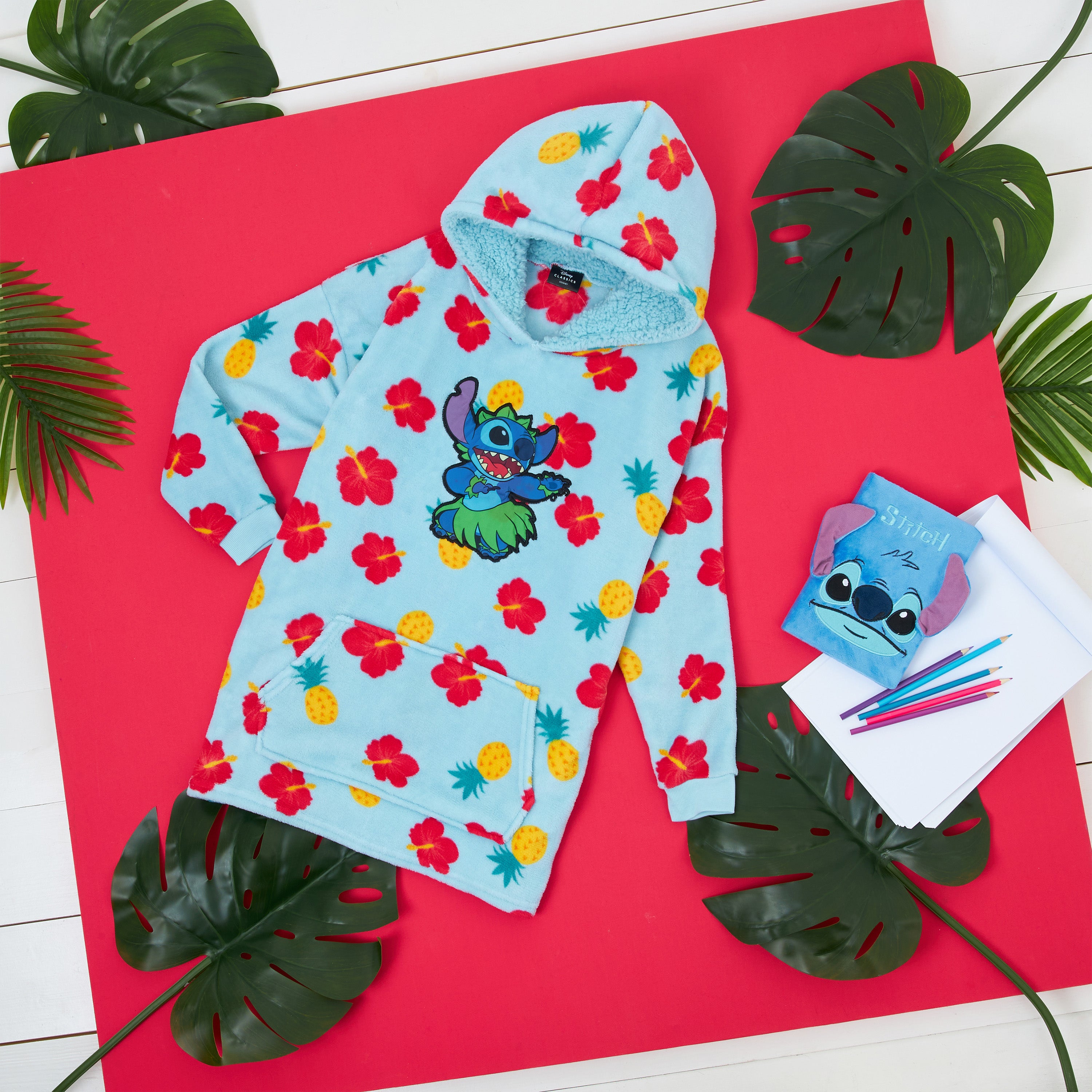 disney-stitch-sweat-plaid-capuche-oversize-enfant-polaire image 2