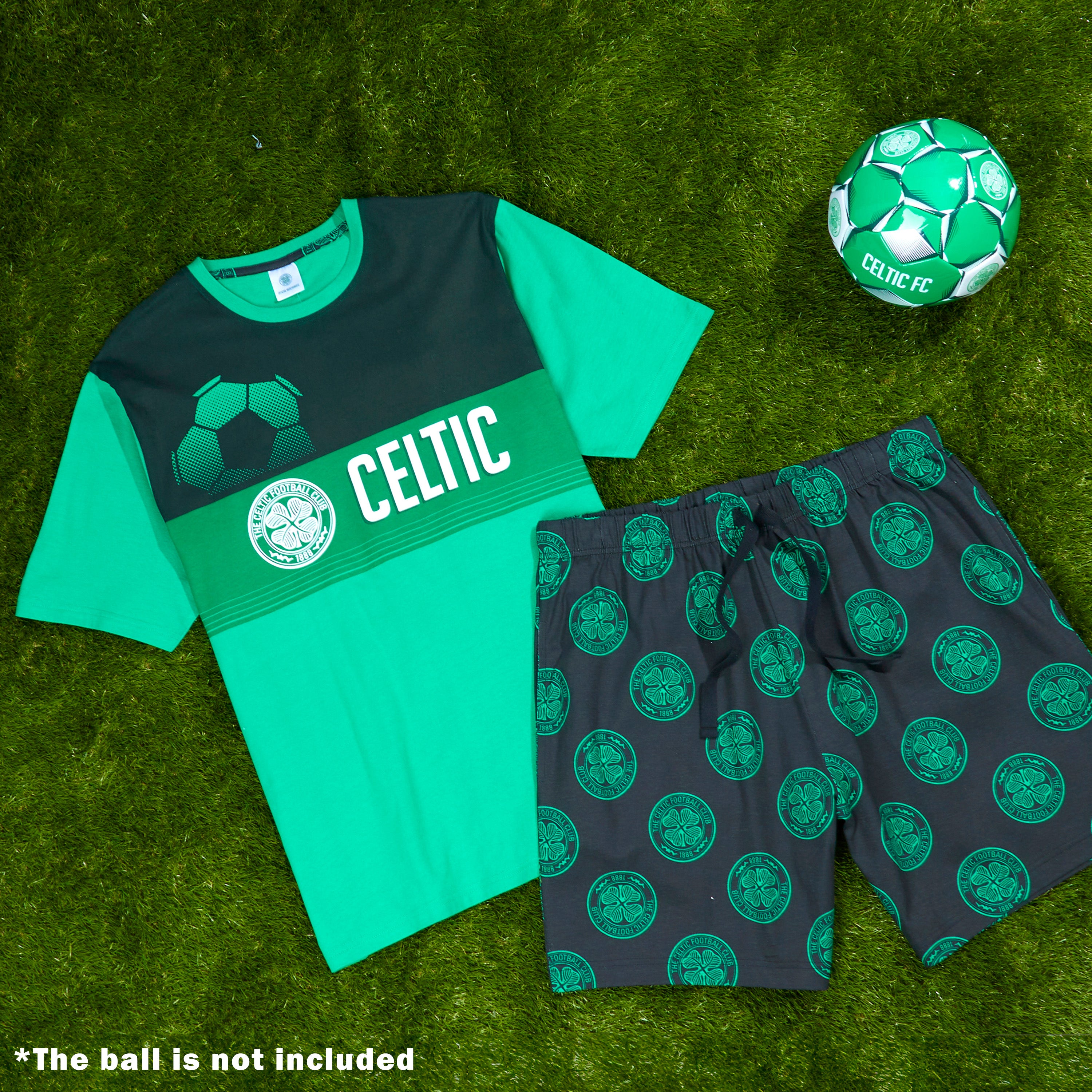 celtic-fc-pyjama-short-homme-vert-noir-coton image 2